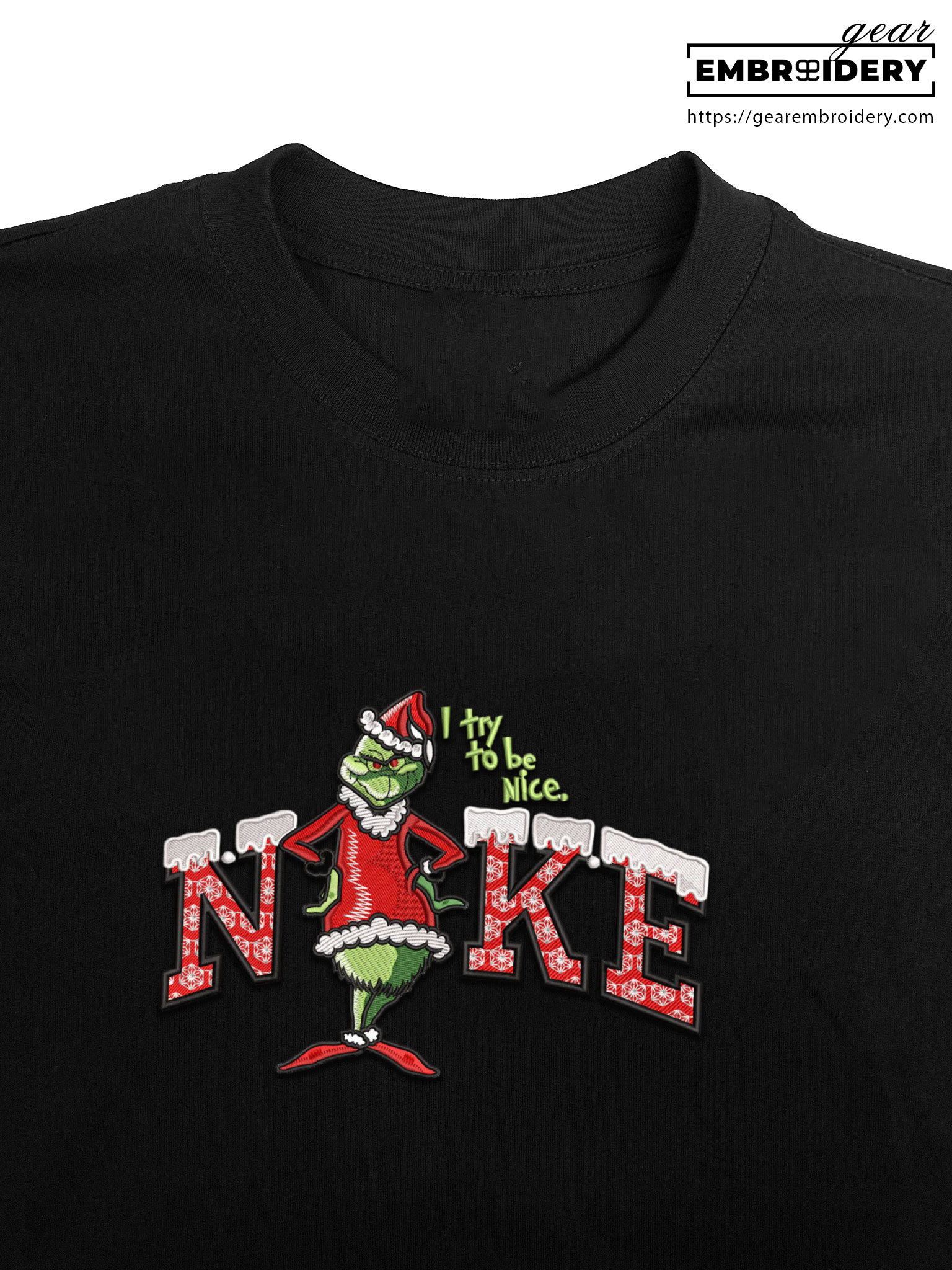 Grinch christmas grinch Embroidered Personalized Embroidered T Shirt Sweatshirt Hoodie Clothing OTC021