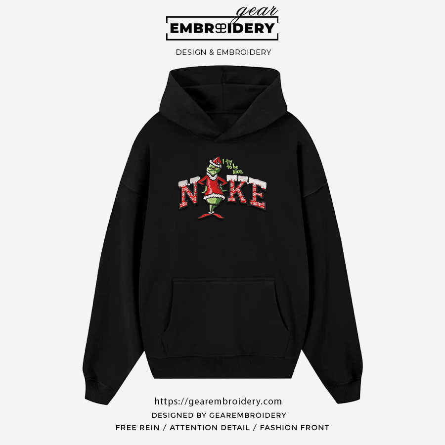Grinch christmas grinch Embroidered Personalized Embroidered T Shirt Sweatshirt Hoodie Clothing OTC021