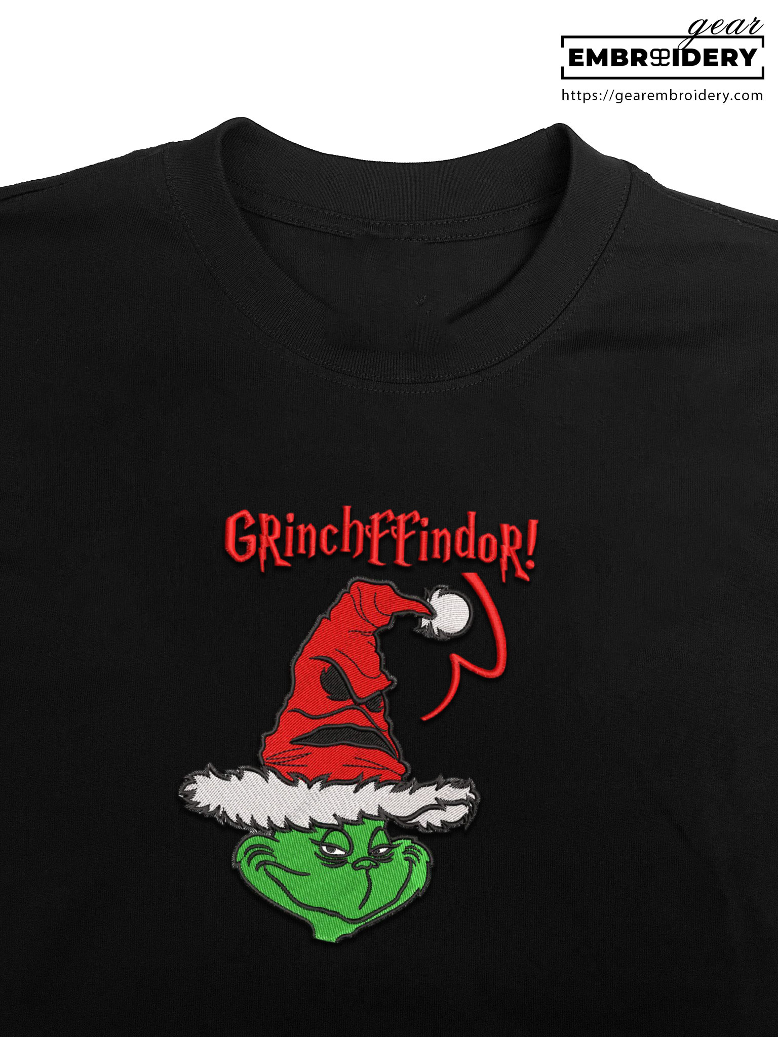Grinchffindor grinch Embroidered Personalized Embroidered T Shirt Sweatshirt Hoodie Clothing OTC023