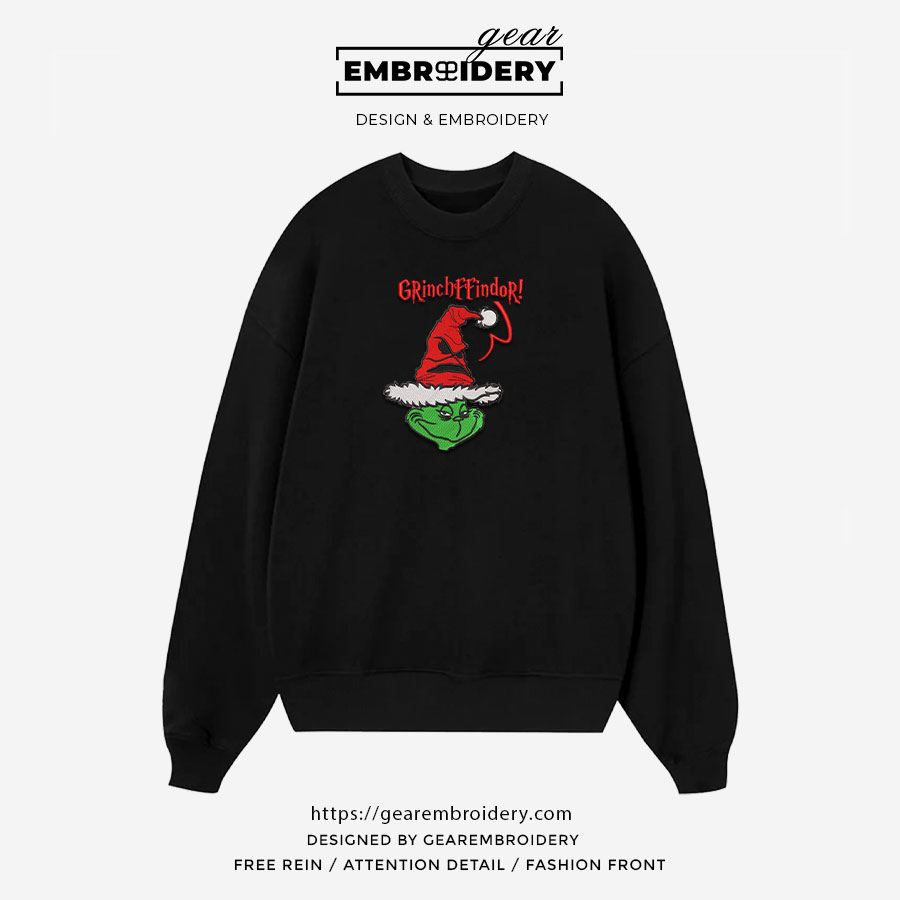 Grinchffindor grinch Embroidered Personalized Embroidered T Shirt Sweatshirt Hoodie Clothing OTC023