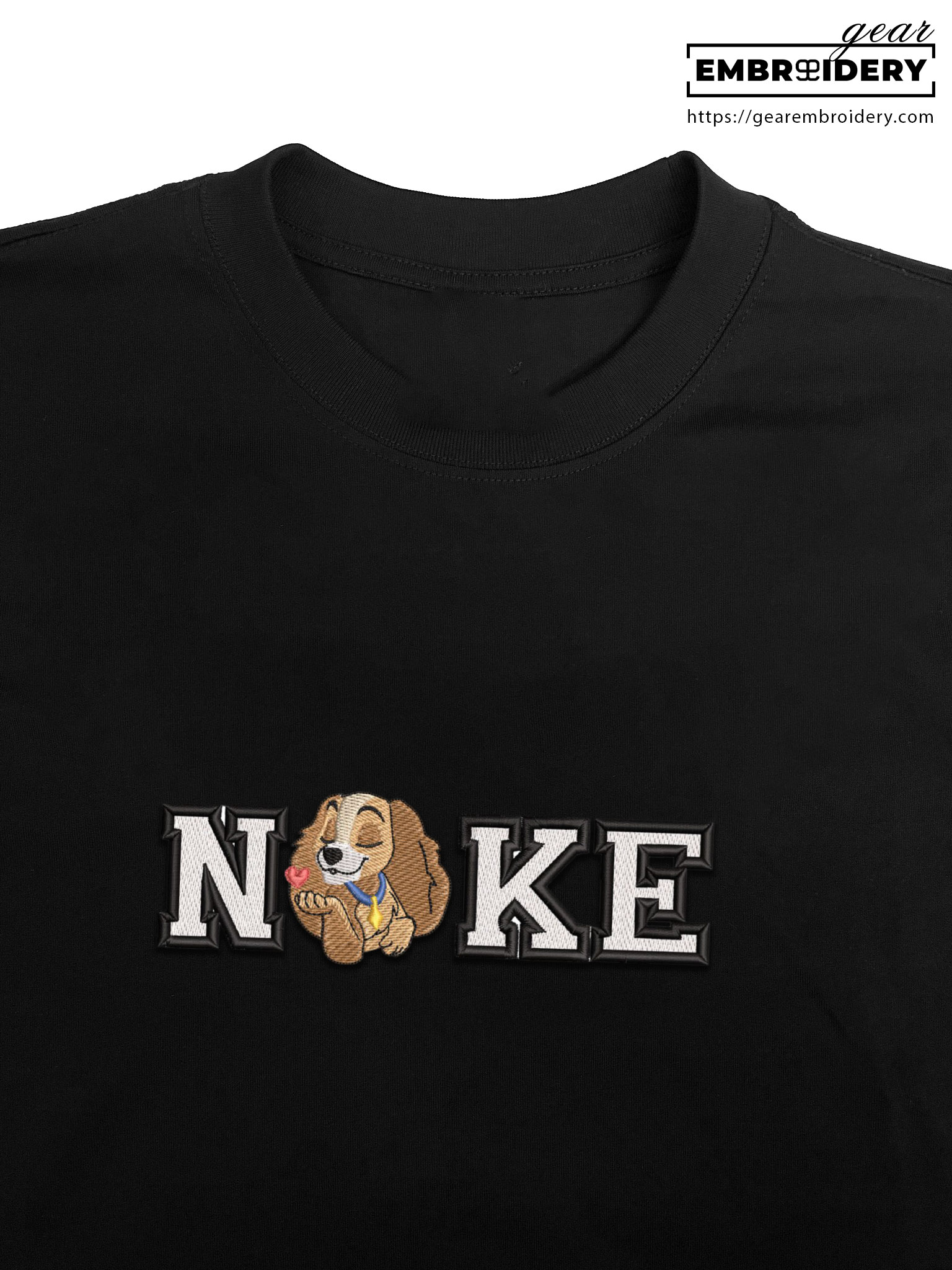 Lady lady and the tramp Embroidered Personalized Embroidered T Shirt Sweatshirt Hoodie Clothing OTC031