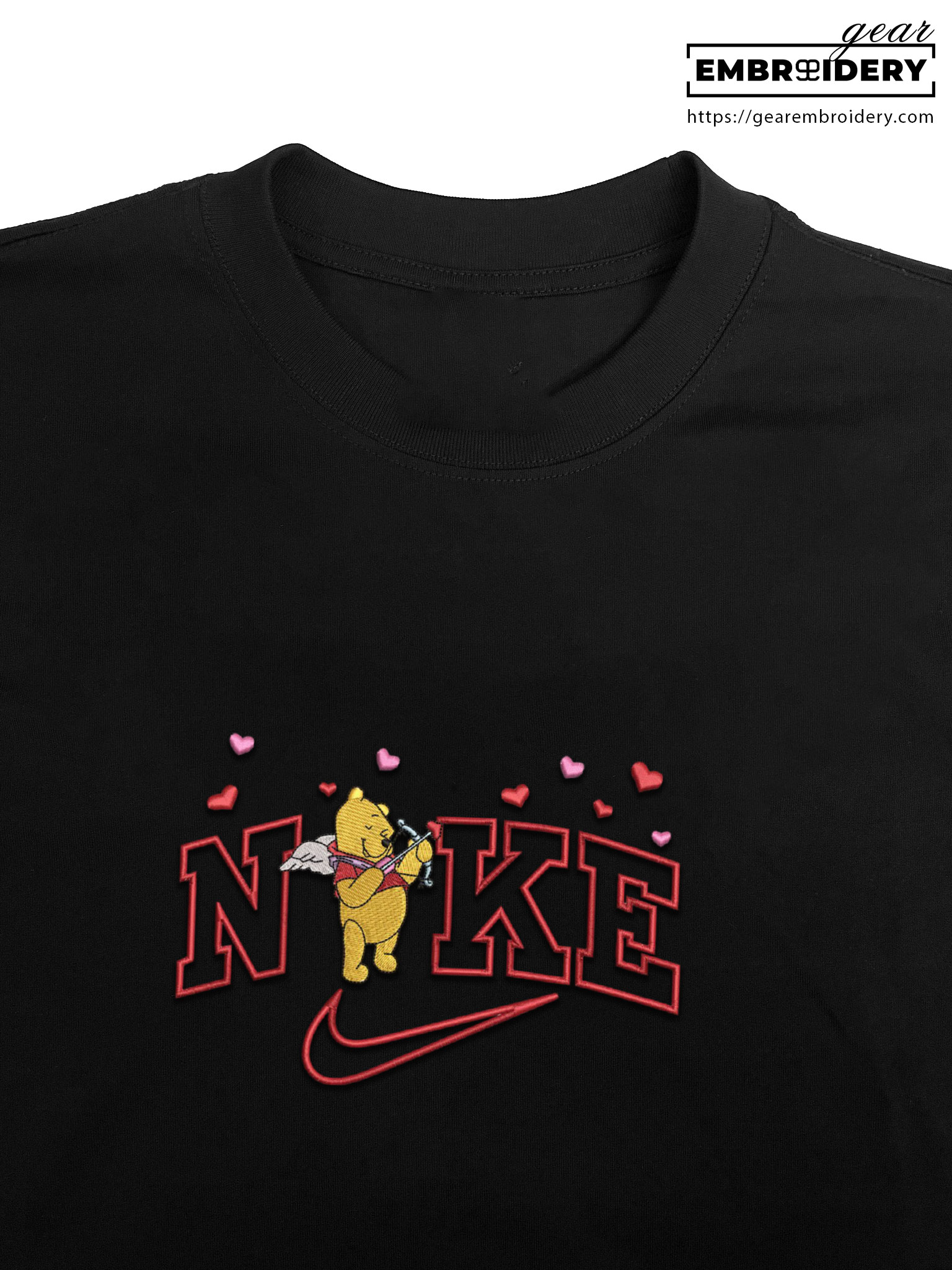 Pooh cupid winnie the pooh Embroidered Personalized Embroidered T Shirt Sweatshirt Hoodie Clothing OTC038