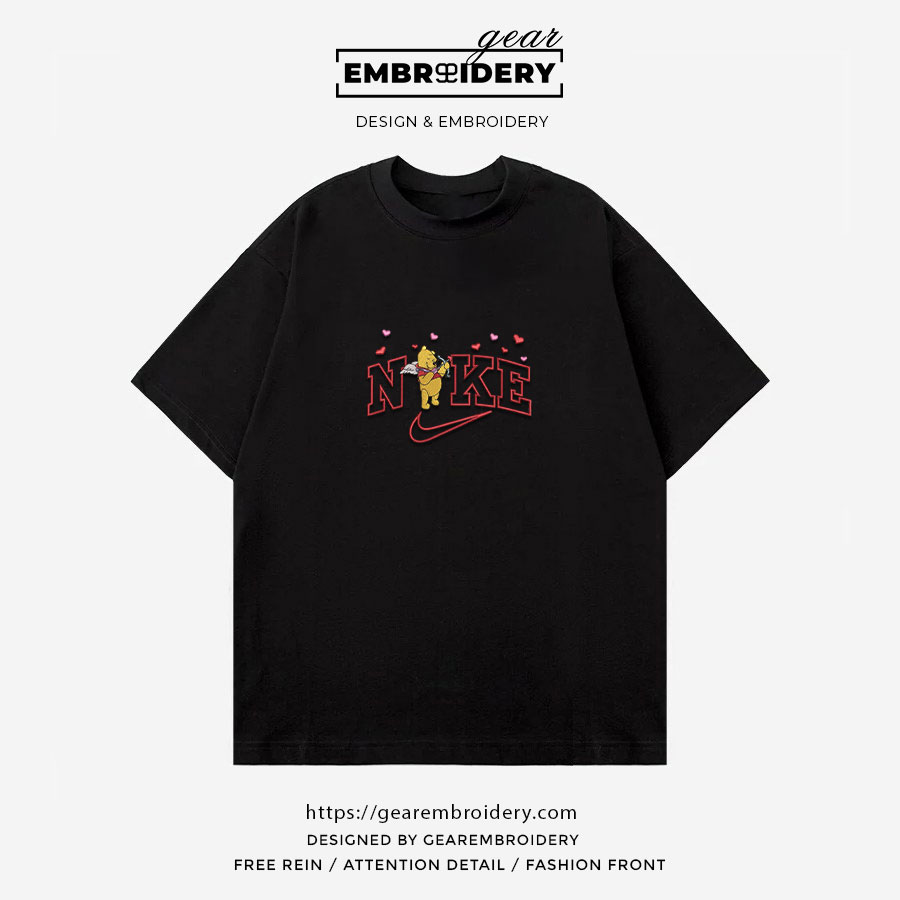 Pooh cupid winnie the pooh Embroidered Personalized Embroidered T Shirt Sweatshirt Hoodie Clothing OTC038