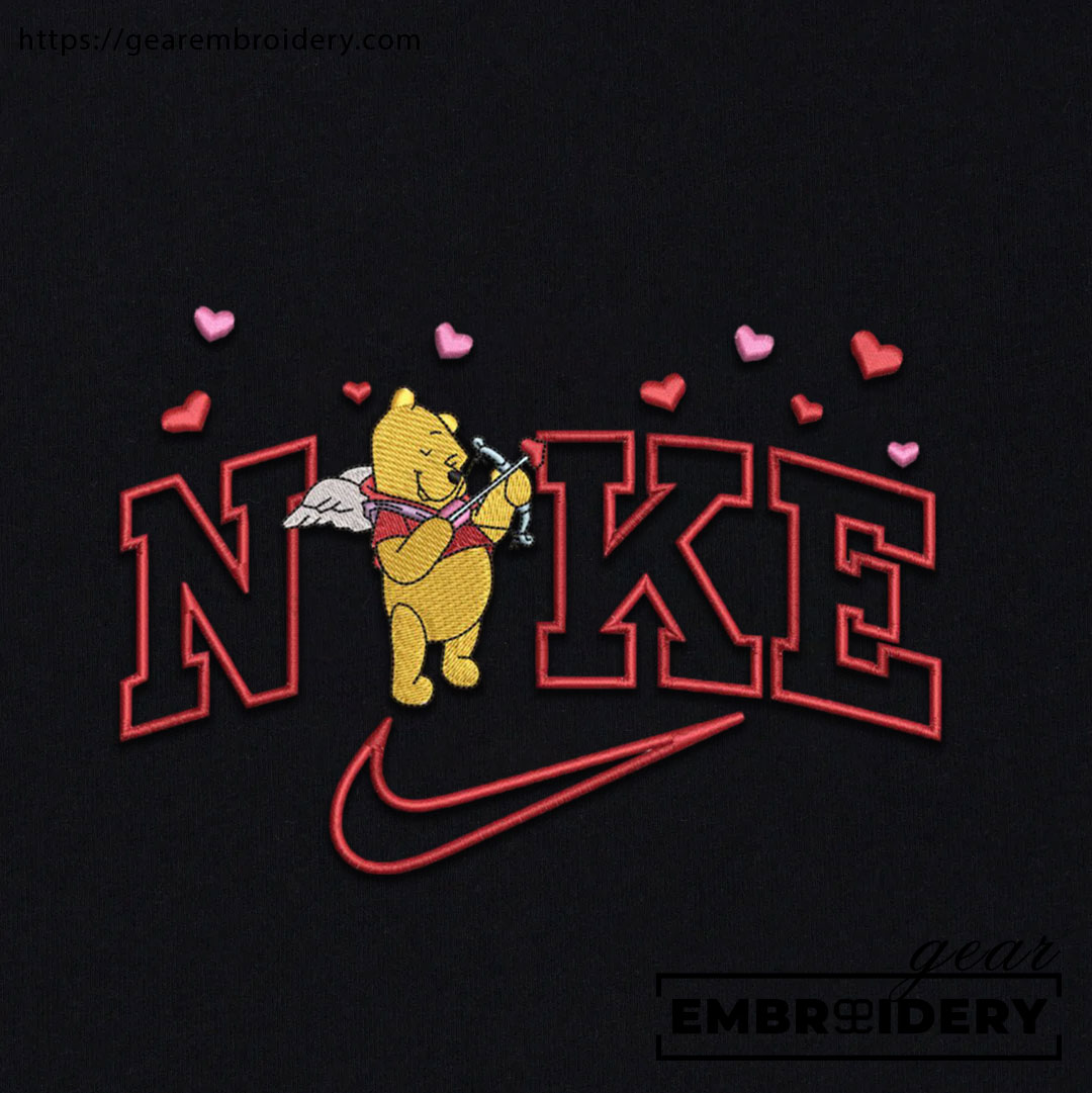 Pooh cupid winnie the pooh Embroidered Personalized Embroidered T Shirt Sweatshirt Hoodie Clothing OTC038