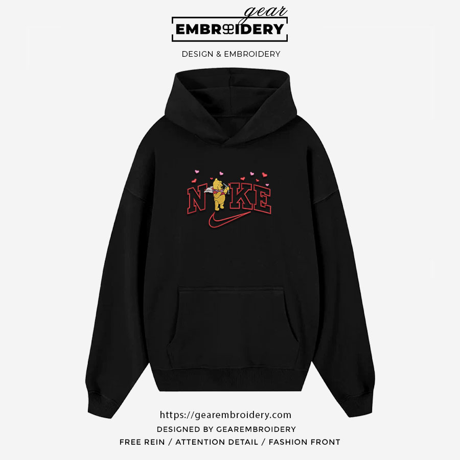 Pooh cupid winnie the pooh Embroidered Personalized Embroidered T Shirt Sweatshirt Hoodie Clothing OTC038