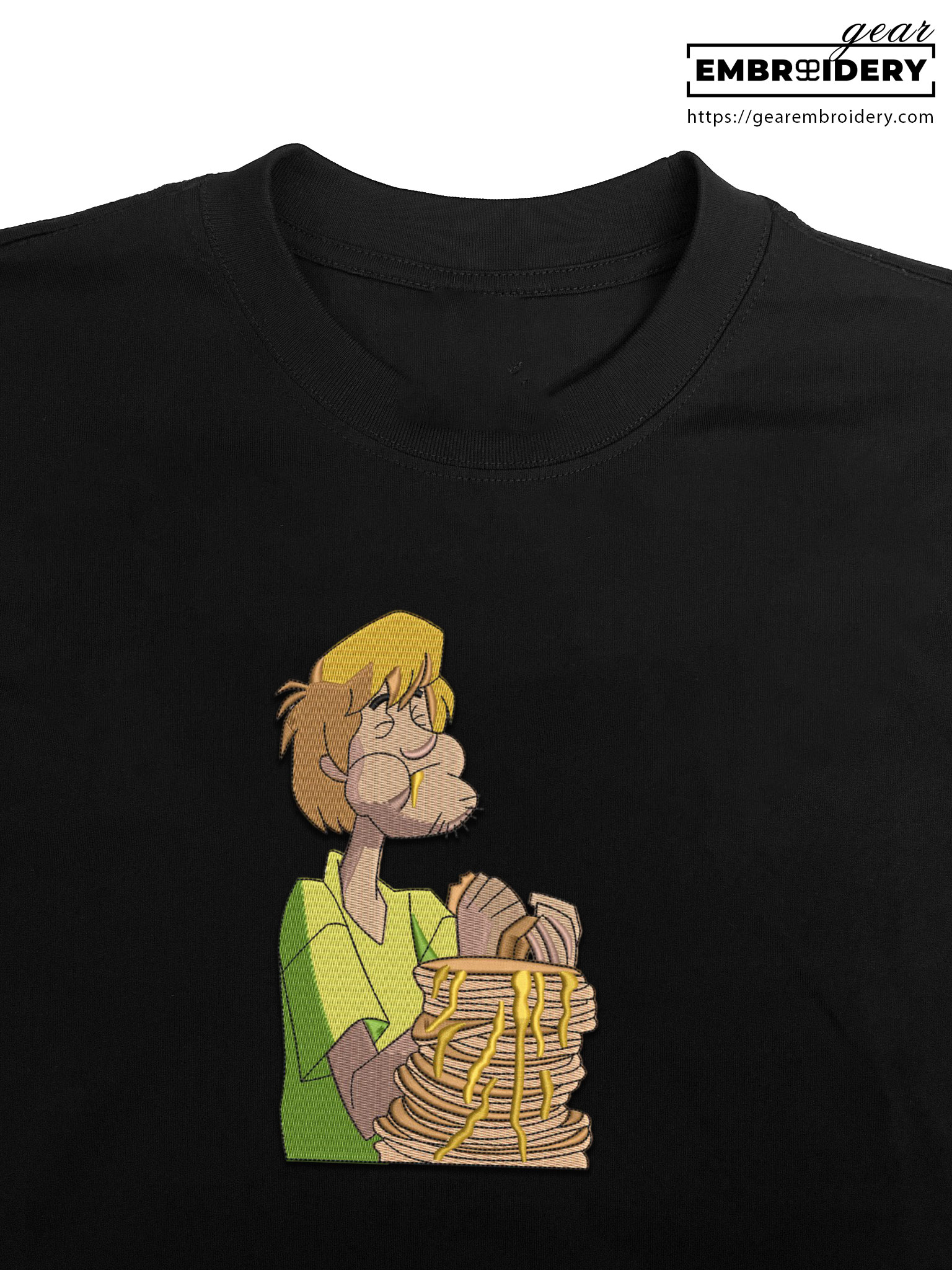 Shaggy pancakes scooby doo Embroidered Personalized Embroidered T Shirt Sweatshirt Hoodie Clothing OTC043