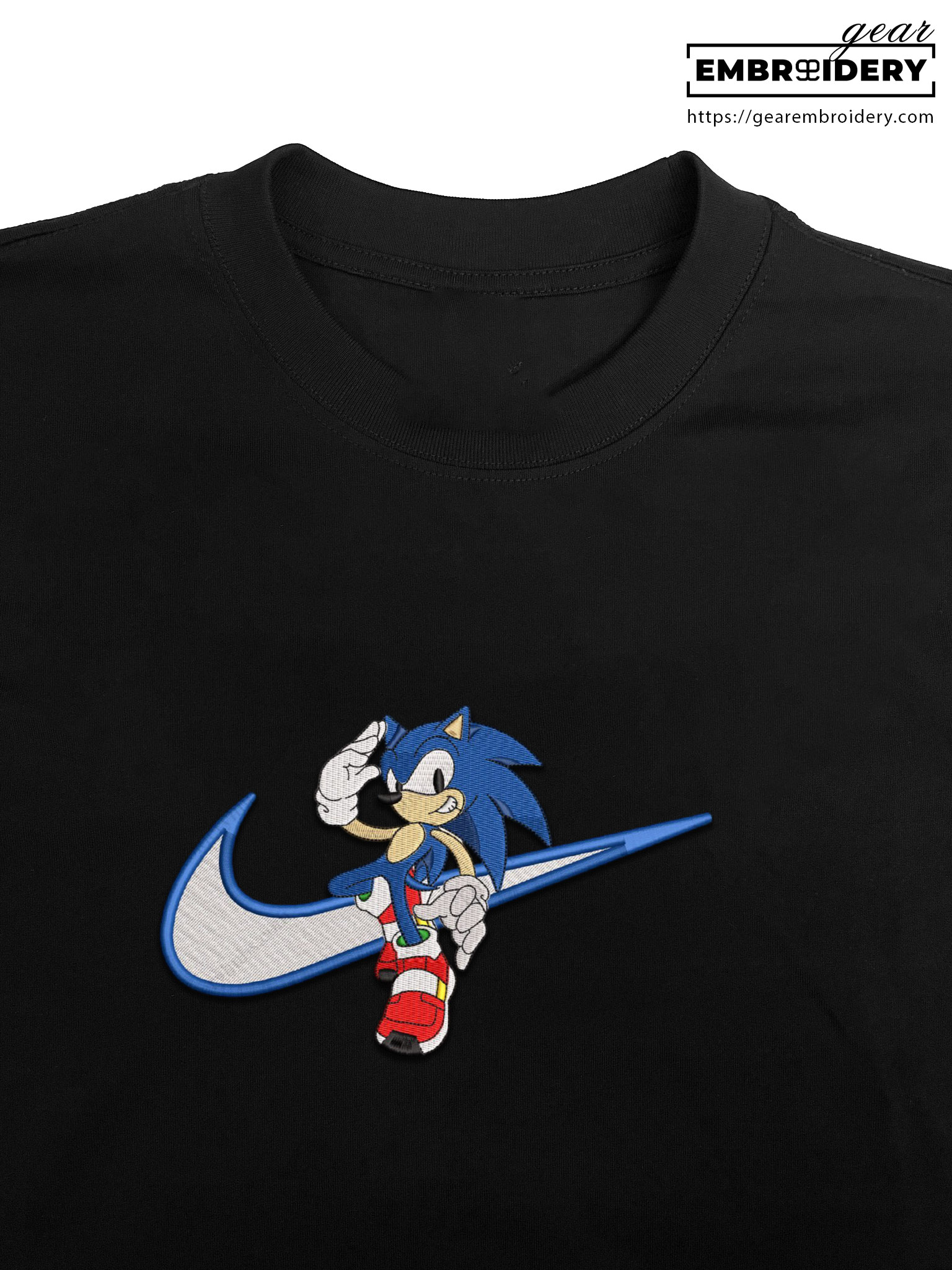 Sonic sonic the hedgehog Embroidered Personalized Embroidered T Shirt Sweatshirt Hoodie Clothing OTC046