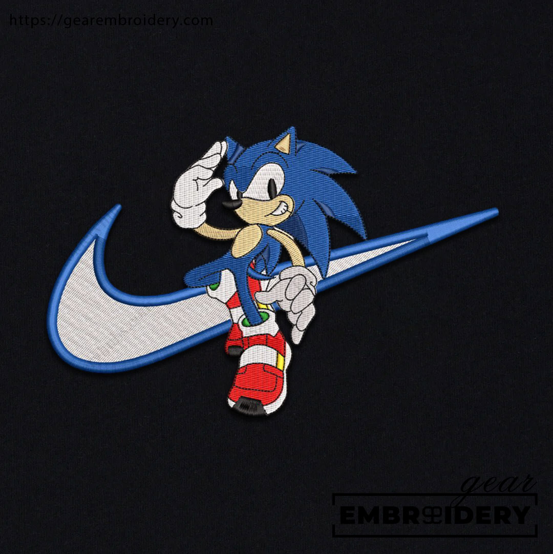 Sonic sonic the hedgehog Embroidered Personalized Embroidered T Shirt Sweatshirt Hoodie Clothing OTC046