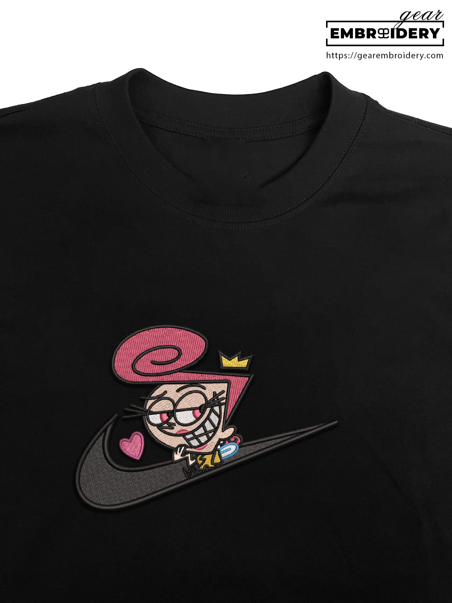 Wanda swoosh fairly oddparents Embroidered Personalized Embroidered T Shirt Sweatshirt Hoodie Clothing OTC058