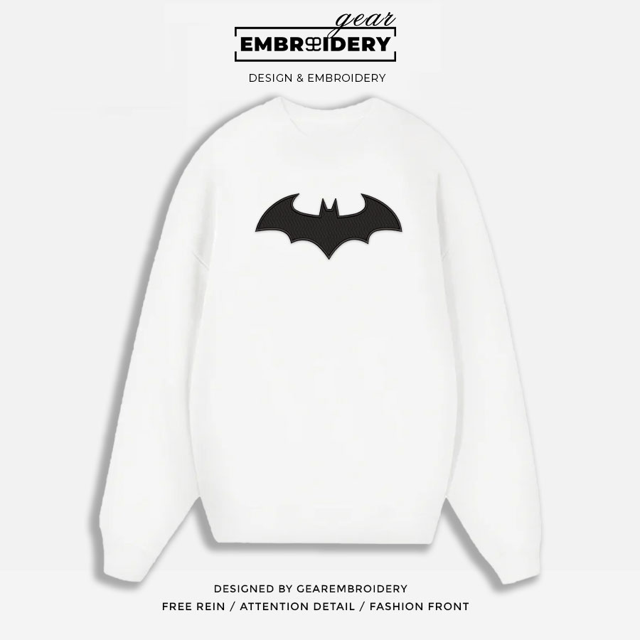 Batman logo batman superhero Embroidered Personalized Embroidered T Shirt Sweatshirt Hoodie Clothing SPH007
