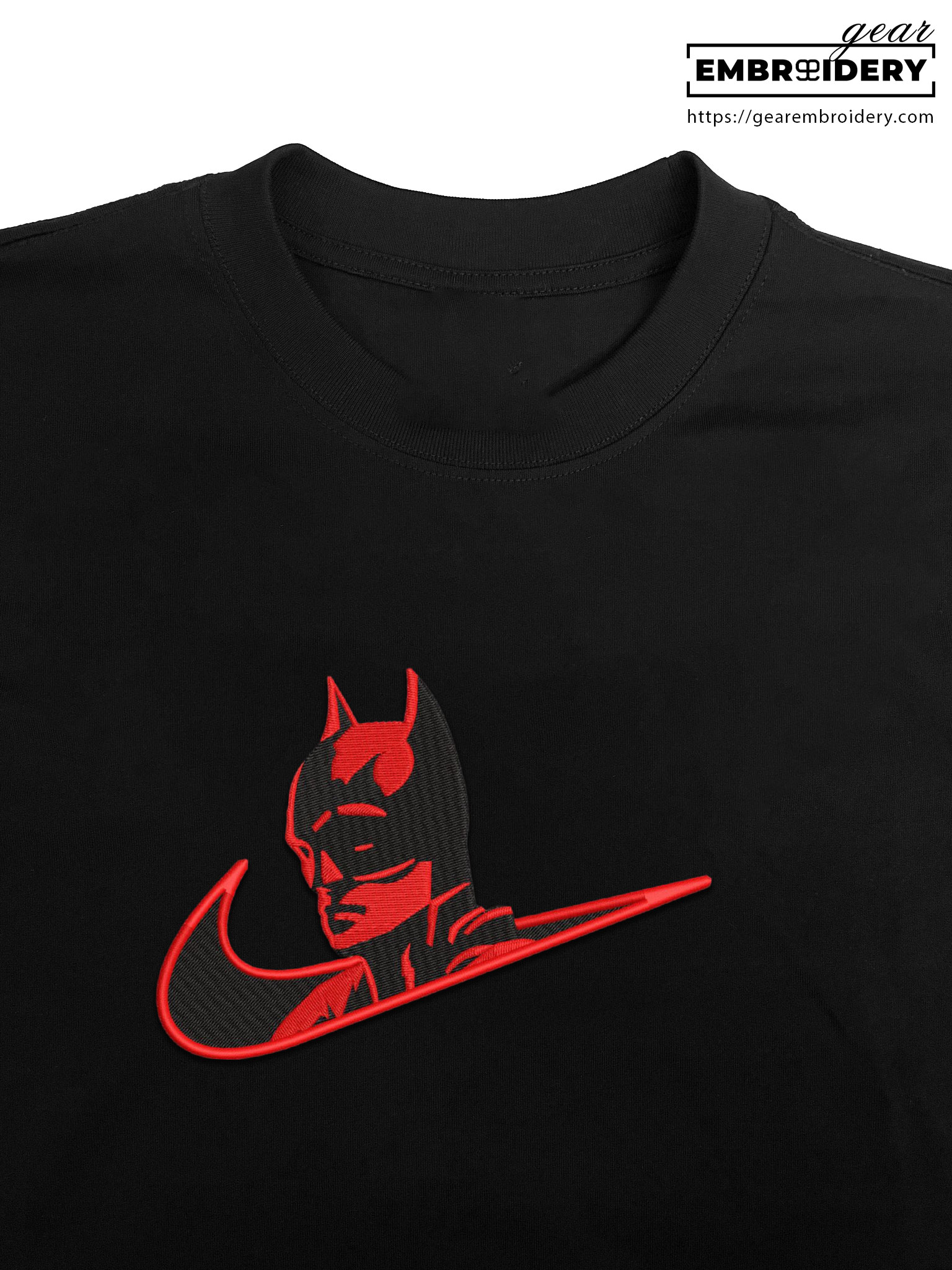 Batman swoosh batman superhero Embroidered Personalized Embroidered T Shirt Sweatshirt Hoodie Clothing SPH009