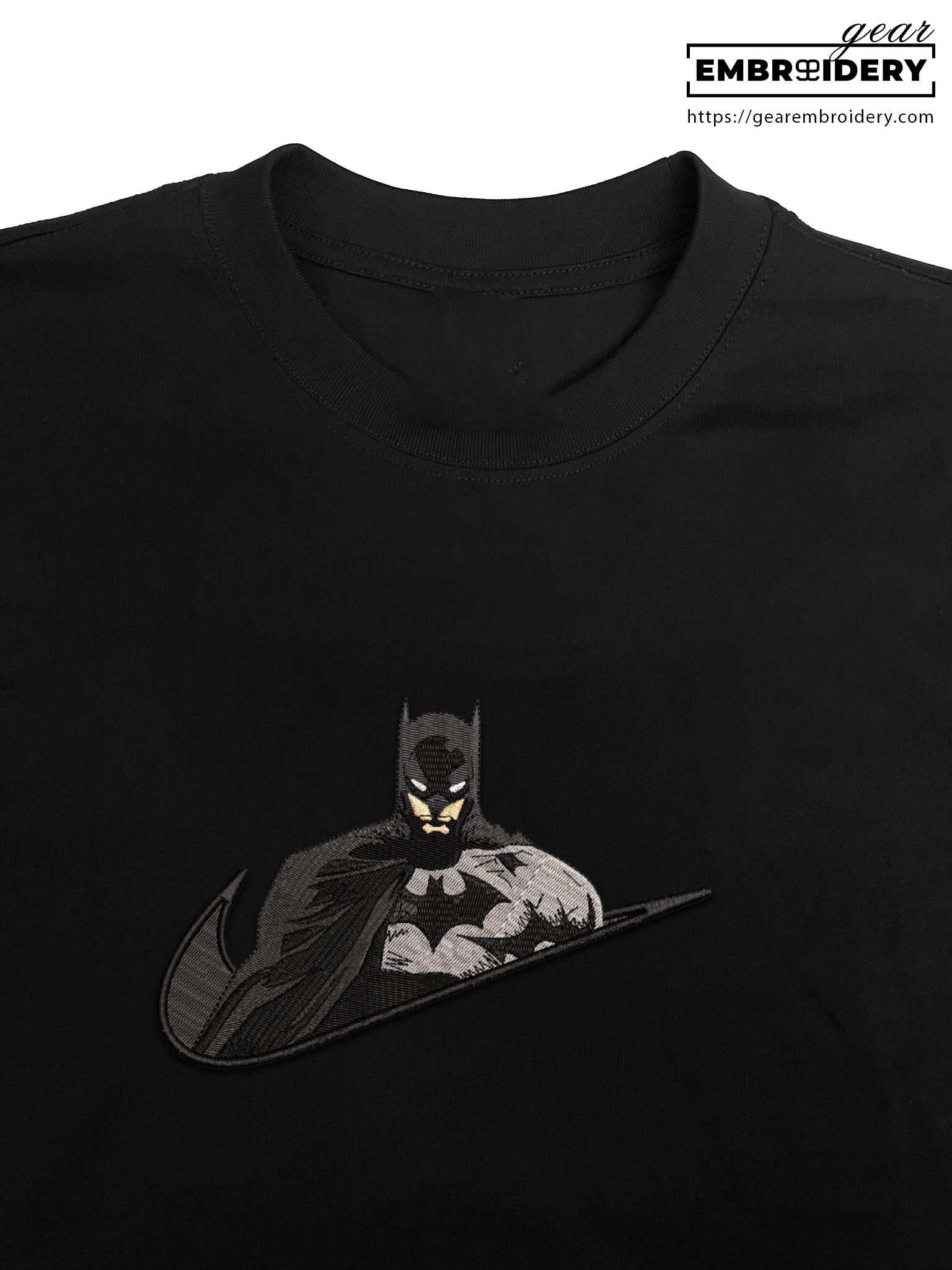 Batman swoosh batman superhero Embroidered Personalized Embroidered T Shirt Sweatshirt Hoodie Clothing SPH010