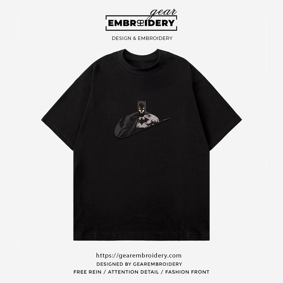 Batman swoosh batman superhero Embroidered Personalized Embroidered T Shirt Sweatshirt Hoodie Clothing SPH010