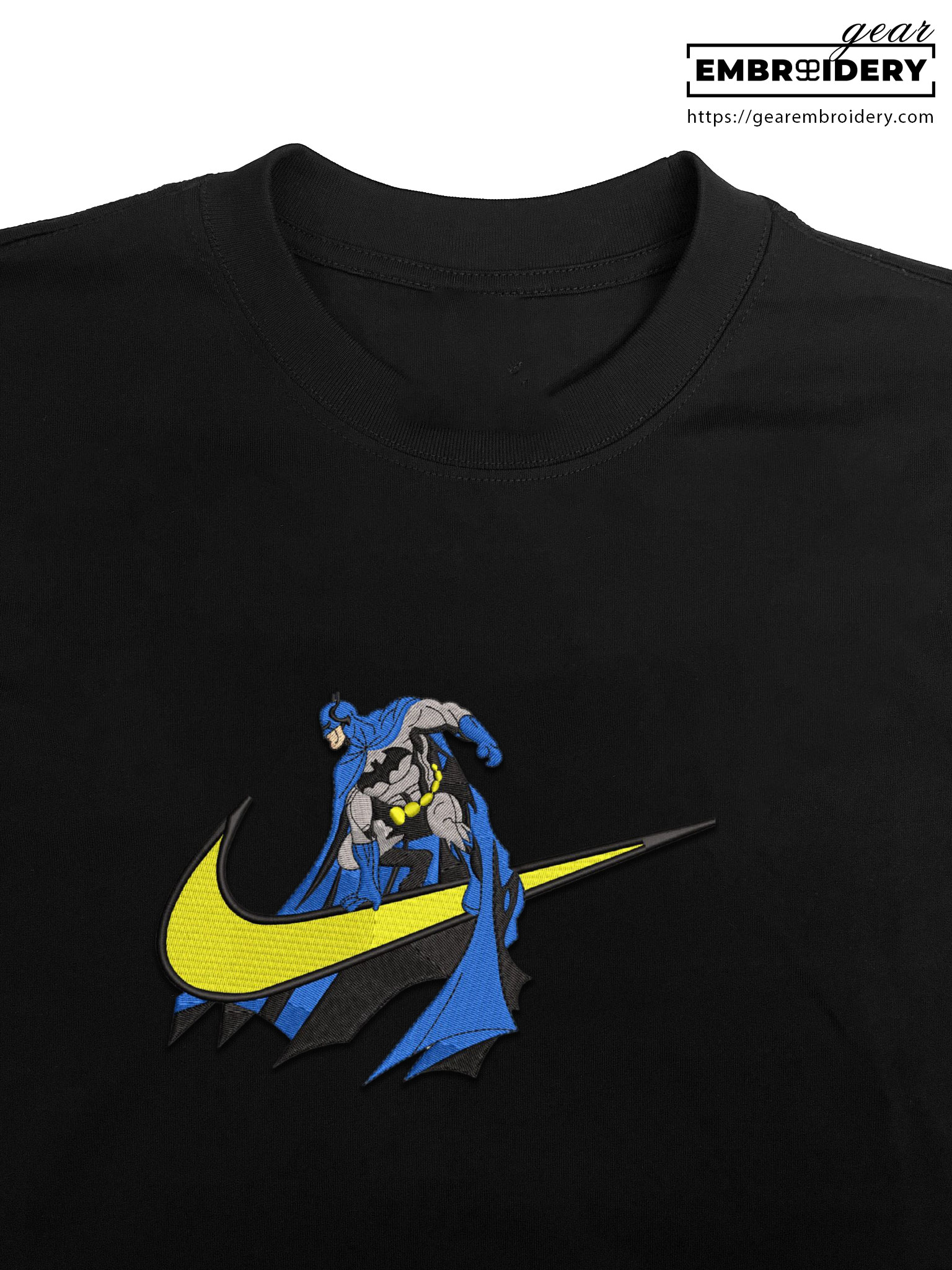 Batman swoosh batman superhero Embroidered Personalized Embroidered T Shirt Sweatshirt Hoodie Clothing SPH011