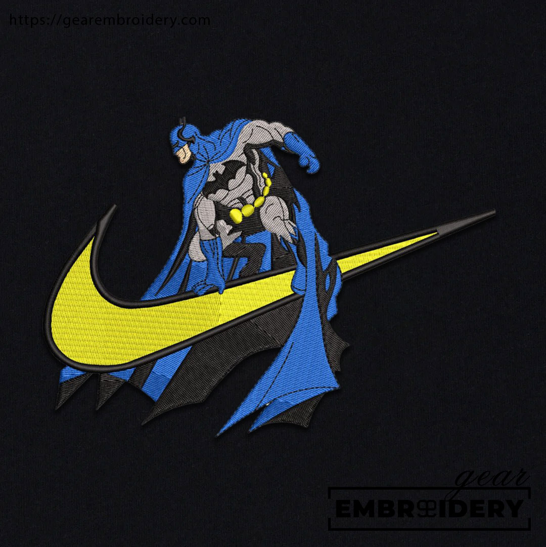 Batman swoosh batman superhero Embroidered Personalized Embroidered T Shirt Sweatshirt Hoodie Clothing SPH011