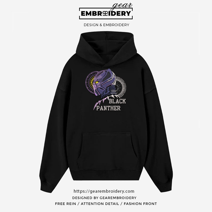 Black panther black panther superhero Embroidered Personalized Embroidered T Shirt Sweatshirt Hoodie Clothing SPH012