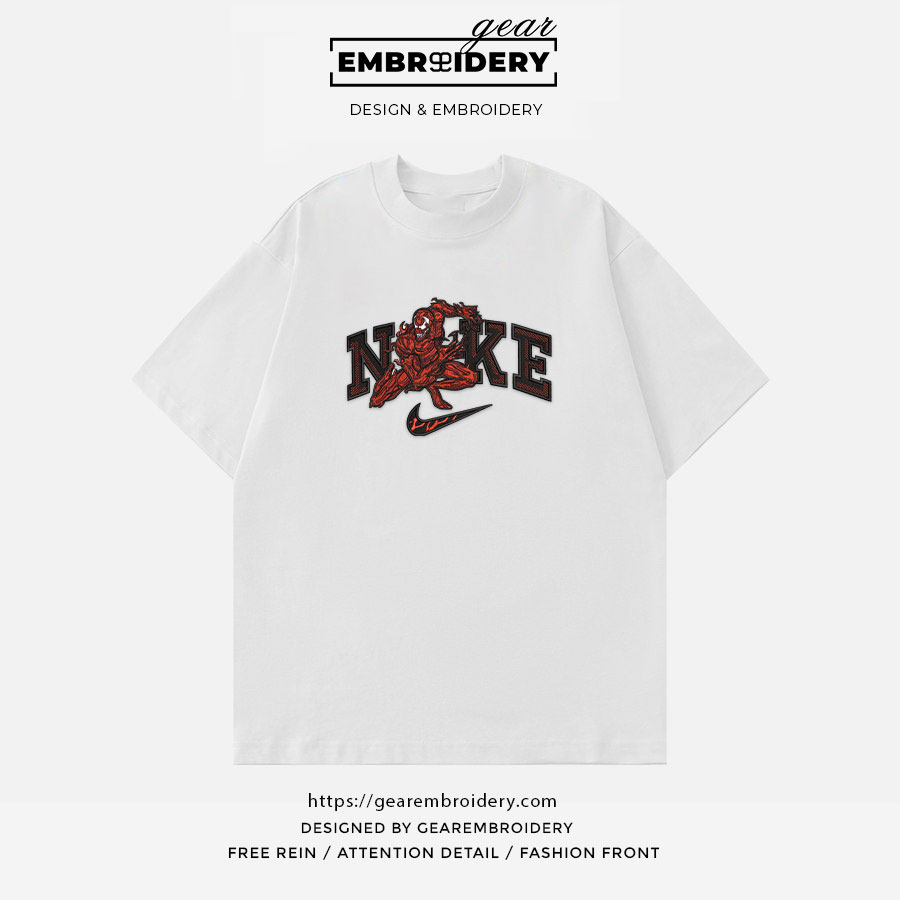 Carnage nike venom supervillian Embroidered Personalized Embroidered T Shirt Sweatshirt Hoodie Clothing SPH014