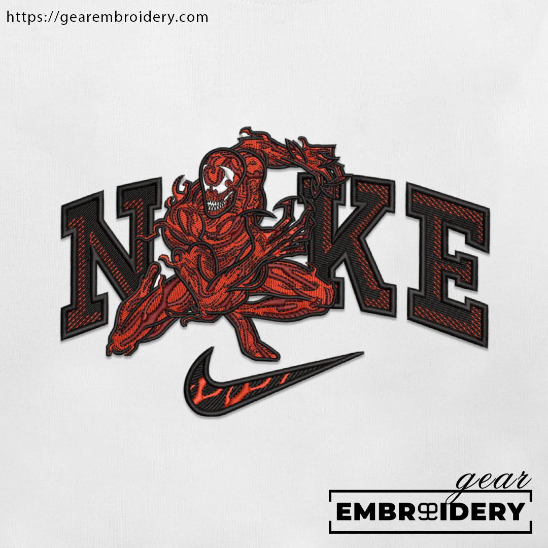 Carnage nike venom supervillian Embroidered Personalized Embroidered T Shirt Sweatshirt Hoodie Clothing SPH014