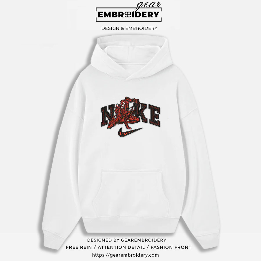 Carnage nike venom supervillian Embroidered Personalized Embroidered T Shirt Sweatshirt Hoodie Clothing SPH014