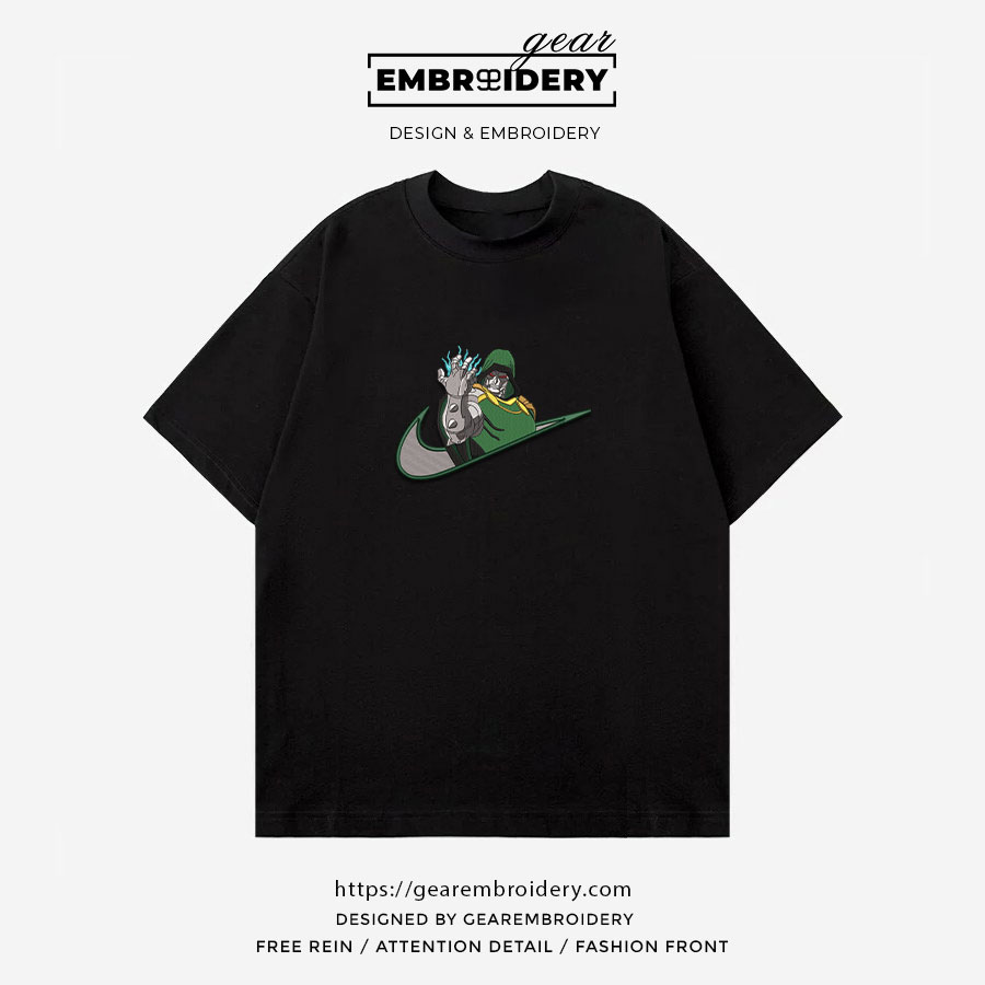 Dr doom swoosh dr doom supervillian Embroidered Personalized Embroidered T Shirt Sweatshirt Hoodie Clothing SPH020