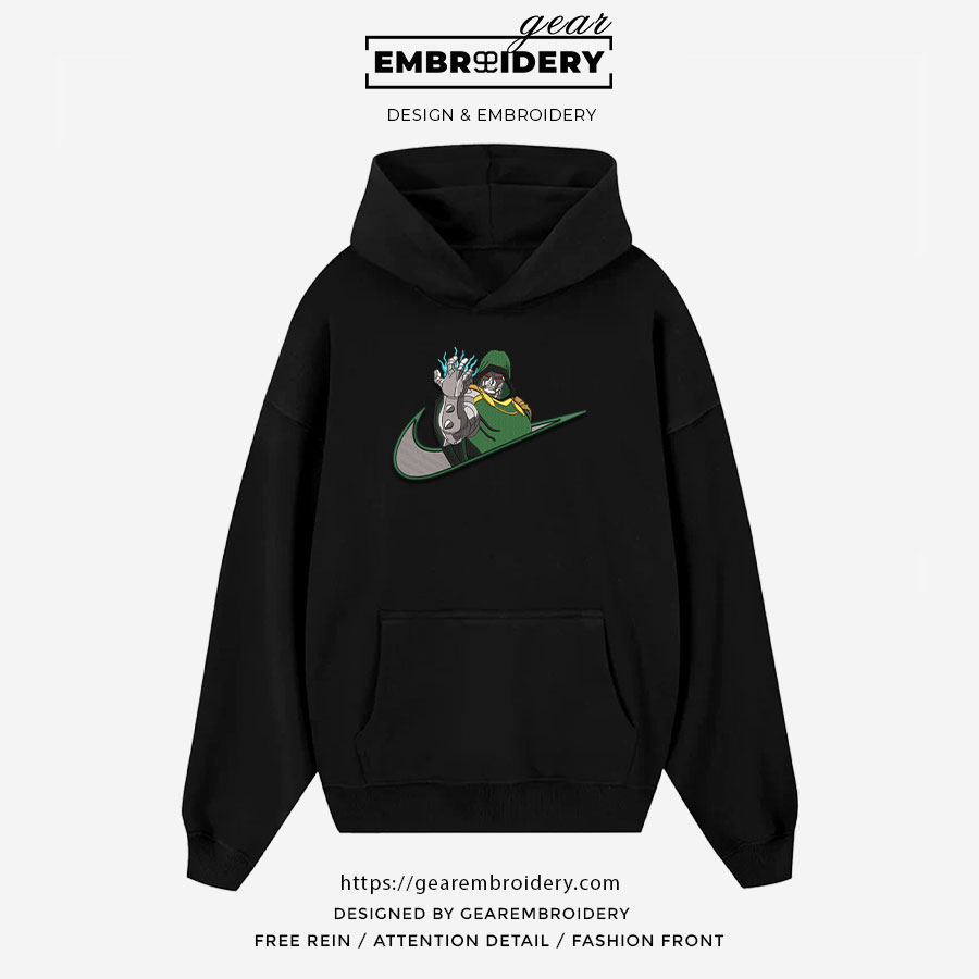 Dr doom swoosh dr doom supervillian Embroidered Personalized Embroidered T Shirt Sweatshirt Hoodie Clothing SPH020