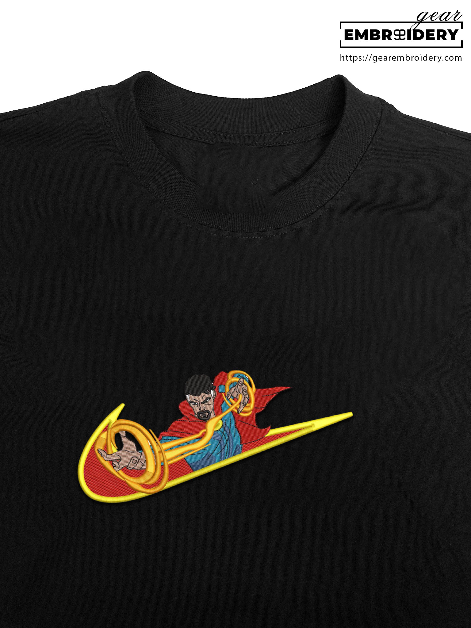 Dr strange swoosh dr strange superhero Embroidered Personalized Embroidered T Shirt Sweatshirt Hoodie Clothing SPH022