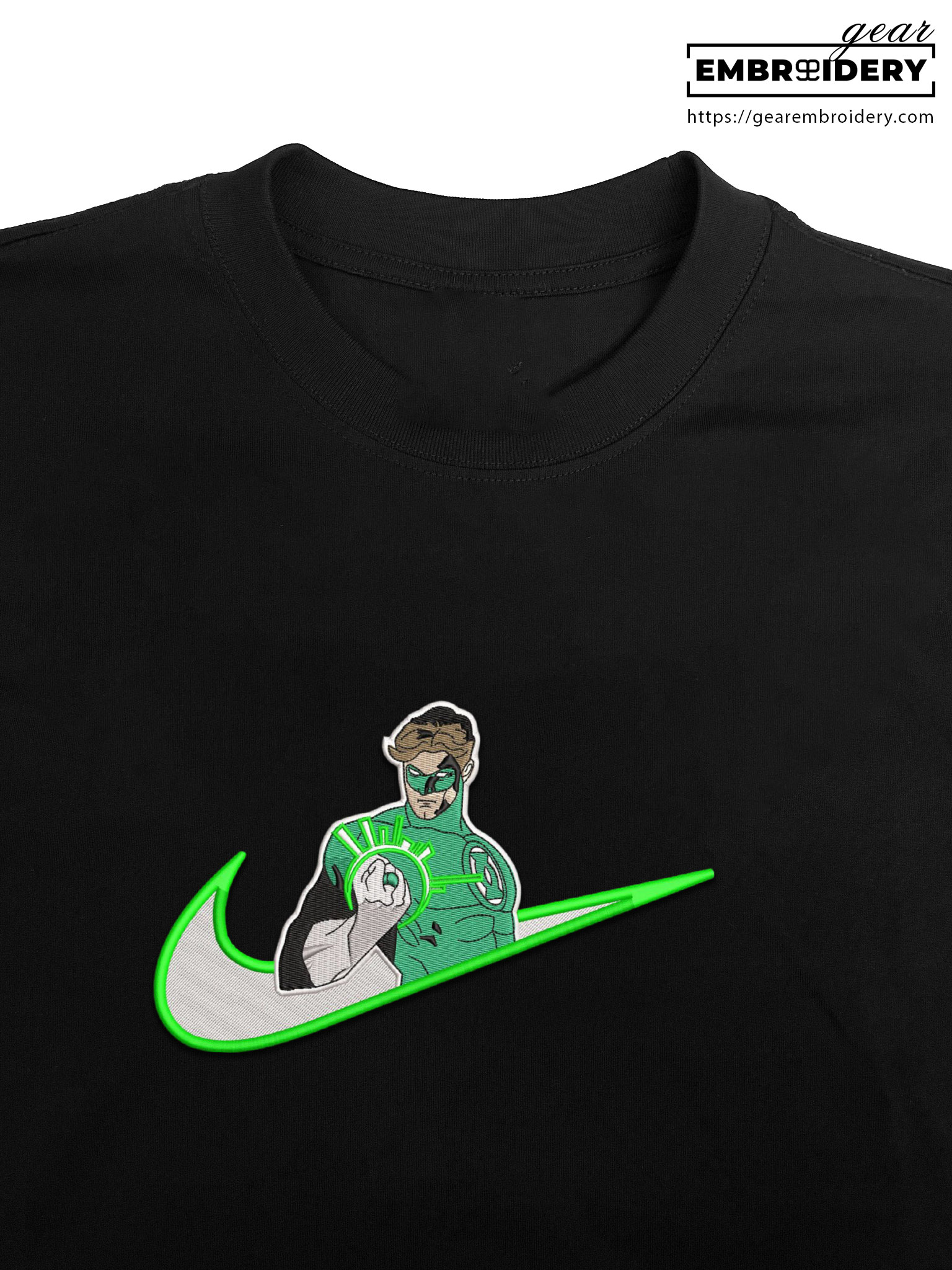 Green lantern swoosh green lantern superhero Embroidered Personalized Embroidered T Shirt Sweatshirt Hoodie Clothing SPH026