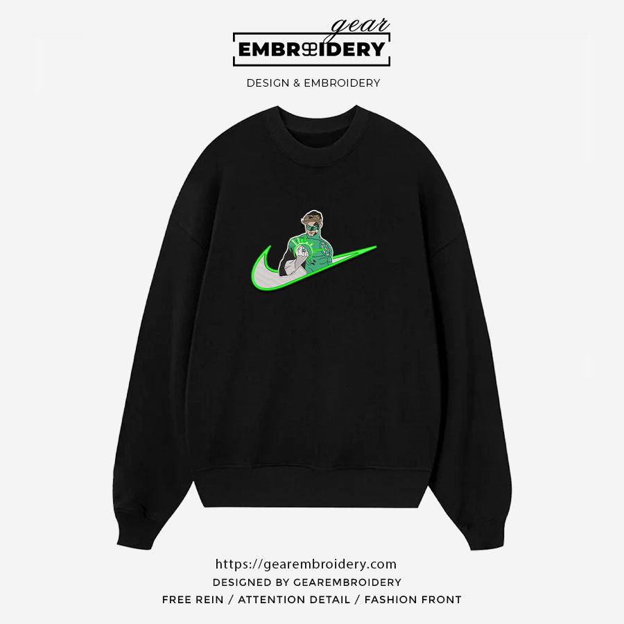 Green lantern swoosh green lantern superhero Embroidered Personalized Embroidered T Shirt Sweatshirt Hoodie Clothing SPH026