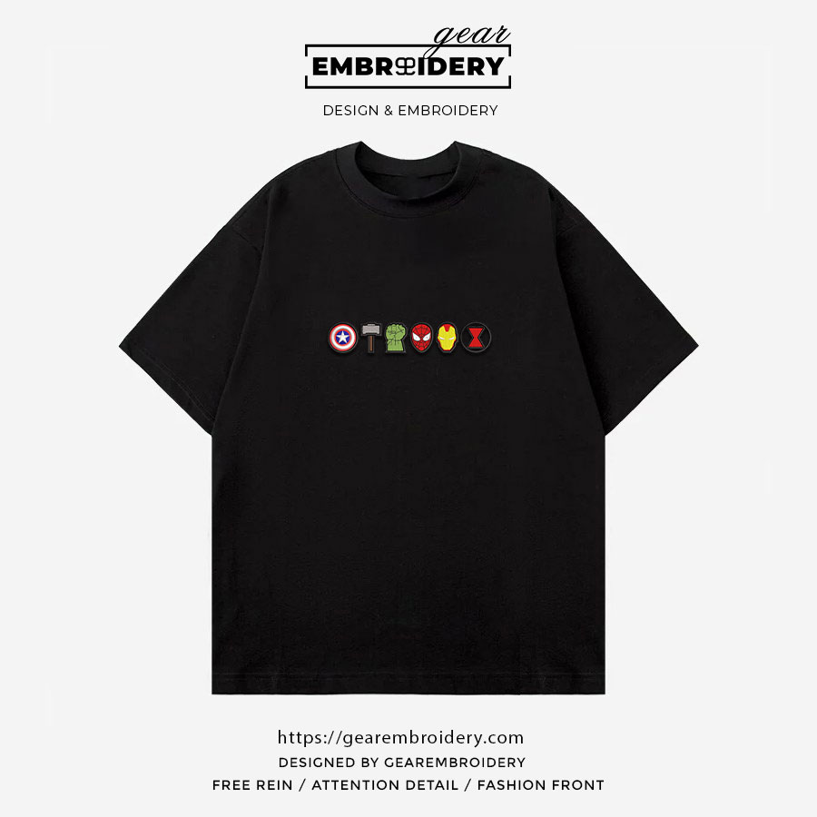 Heroes logo mini avengers superhero Embroidered Personalized Embroidered T Shirt Sweatshirt Hoodie Clothing SPH033