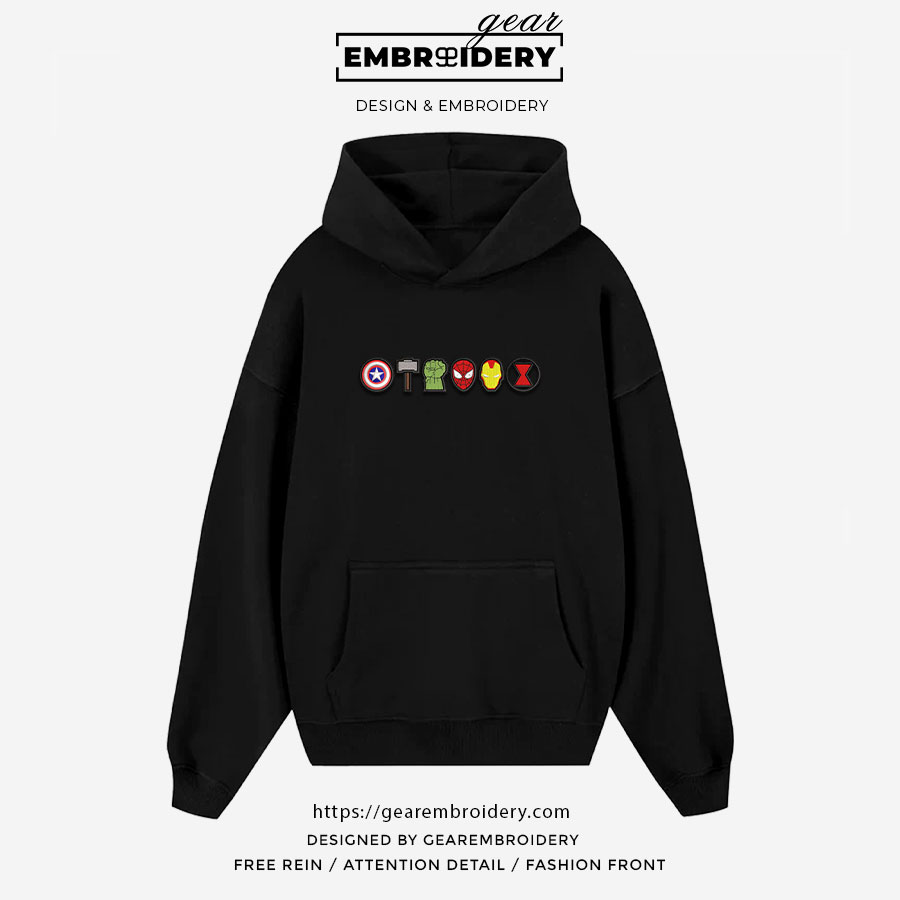 Heroes logo mini avengers superhero Embroidered Personalized Embroidered T Shirt Sweatshirt Hoodie Clothing SPH033