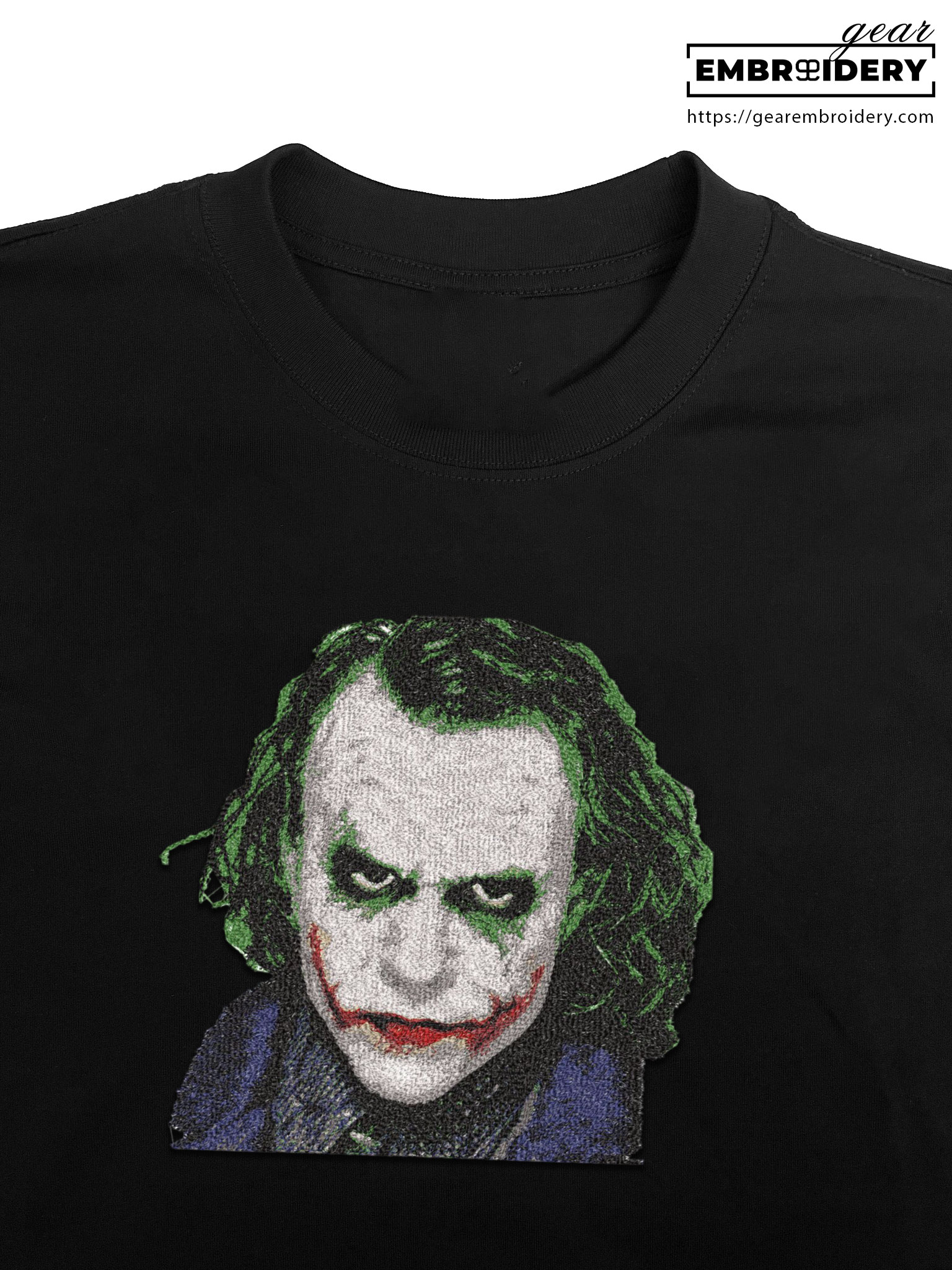 Joker heath ledger joker supervillian Embroidered Personalized Embroidered T Shirt Sweatshirt Hoodie Clothing SPH045