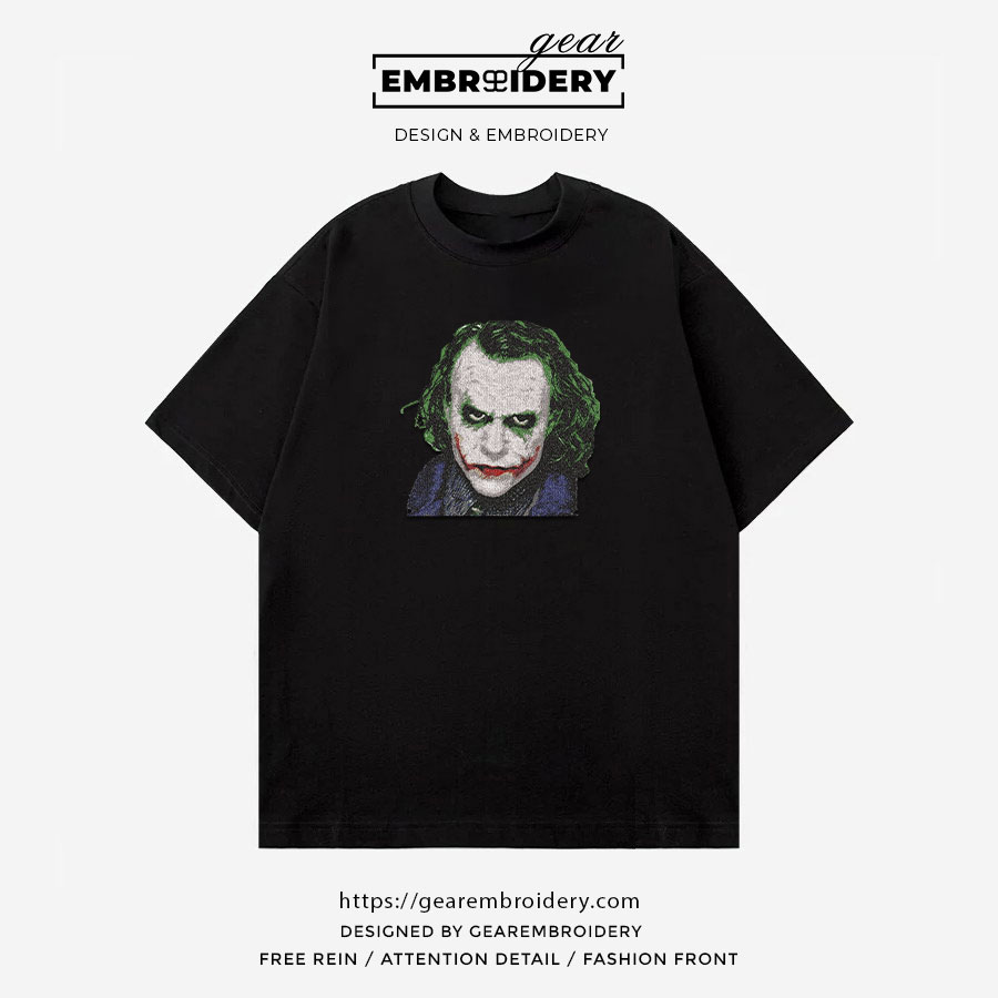 Joker heath ledger joker supervillian Embroidered Personalized Embroidered T Shirt Sweatshirt Hoodie Clothing SPH045