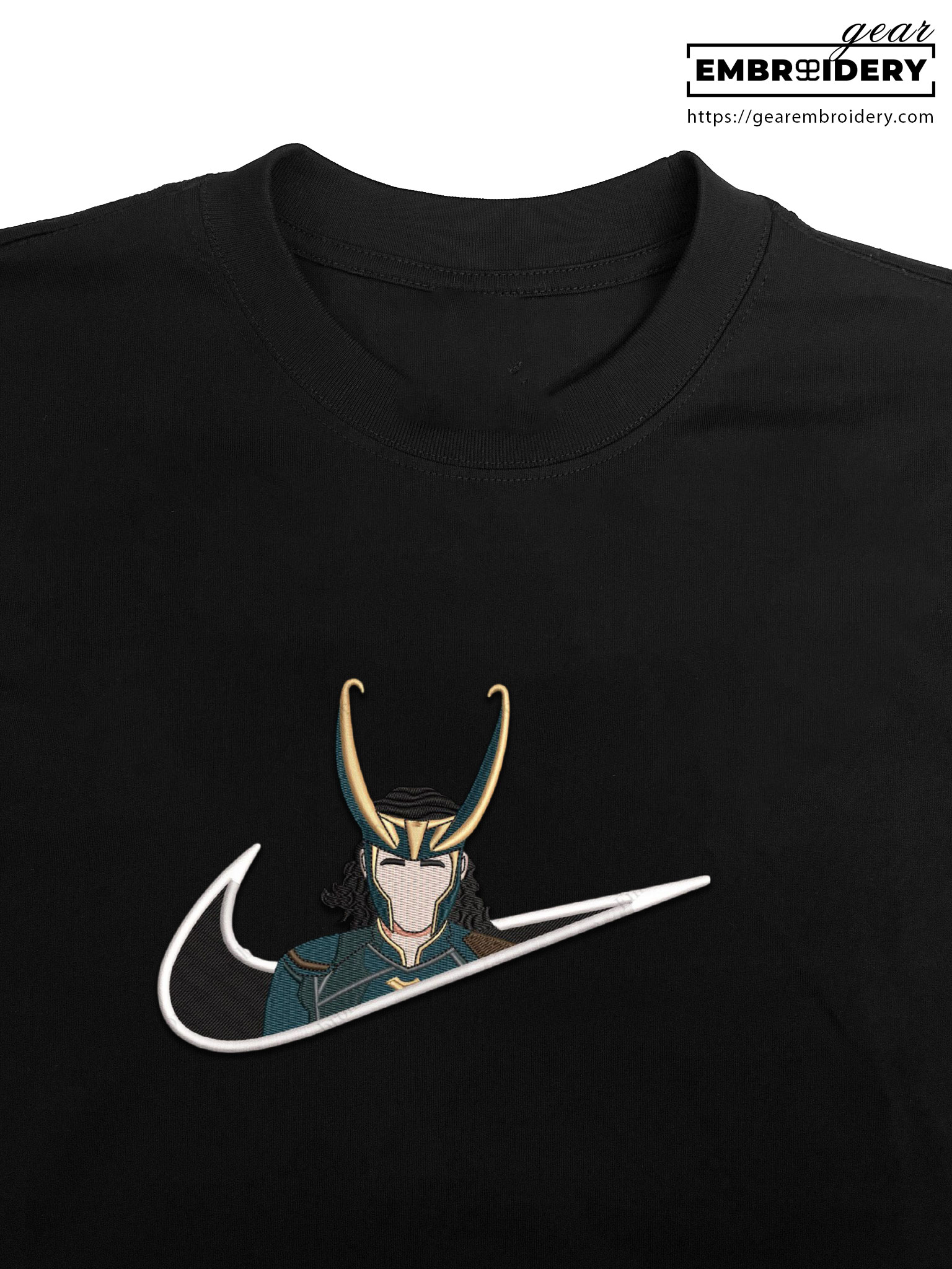 Loki swoosh loki superhero Embroidered Personalized Embroidered T Shirt Sweatshirt Hoodie Clothing SPH046