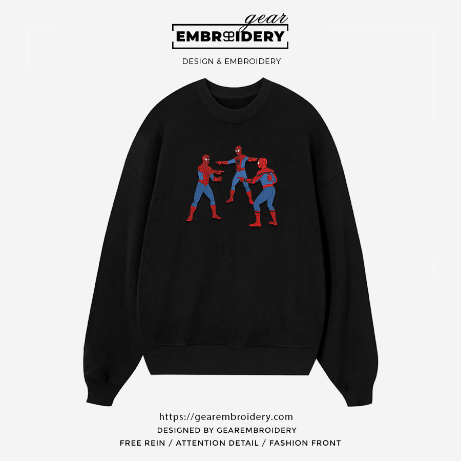 3 spiderman spiderman superhero Embroidered Personalized Embroidered T Shirt Sweatshirt Hoodie Clothing SPH002