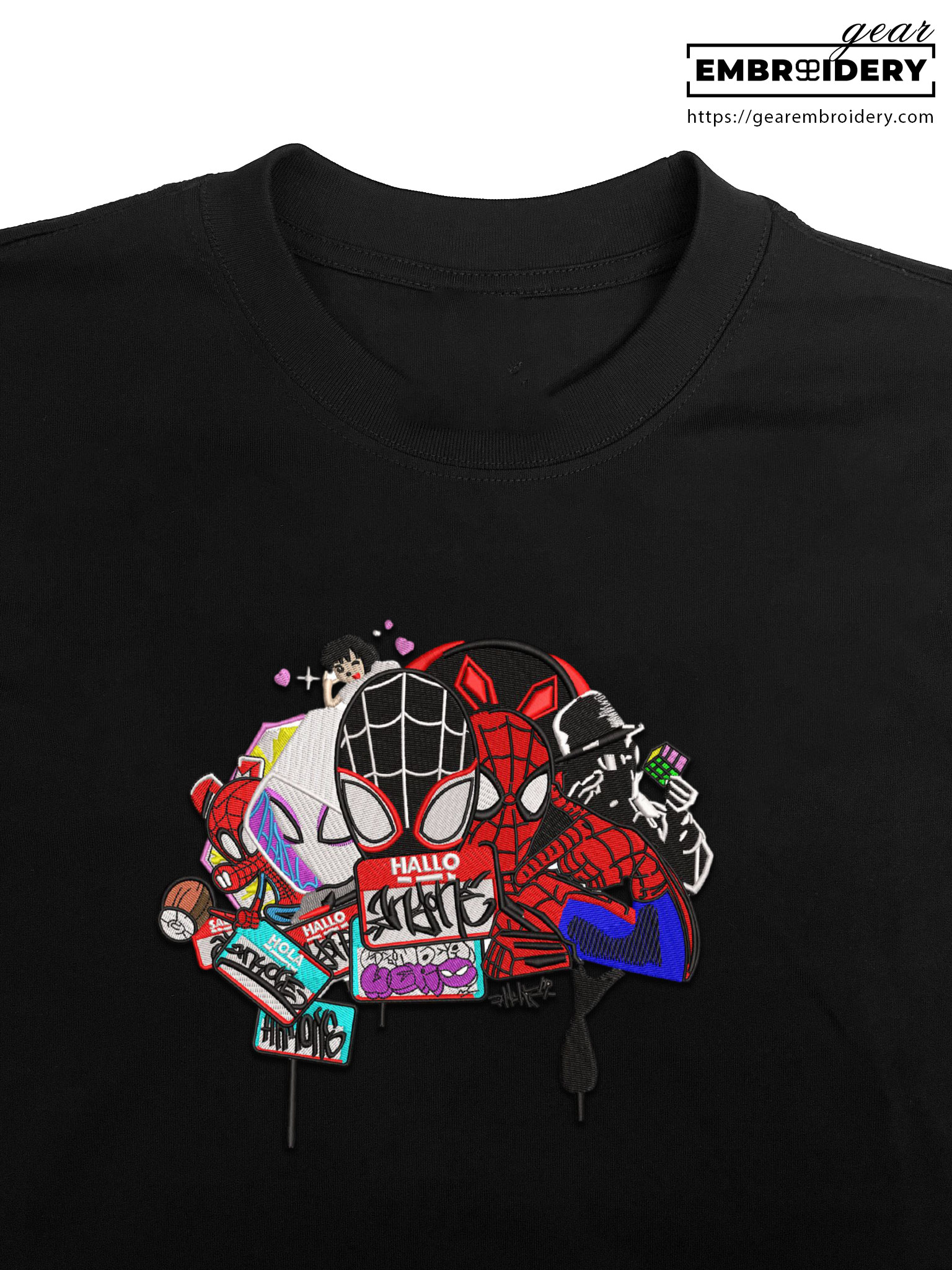 Spiderman multiverse spiderman superhero Embroidered Personalized Embroidered T Shirt Sweatshirt Hoodie Clothing SPH061