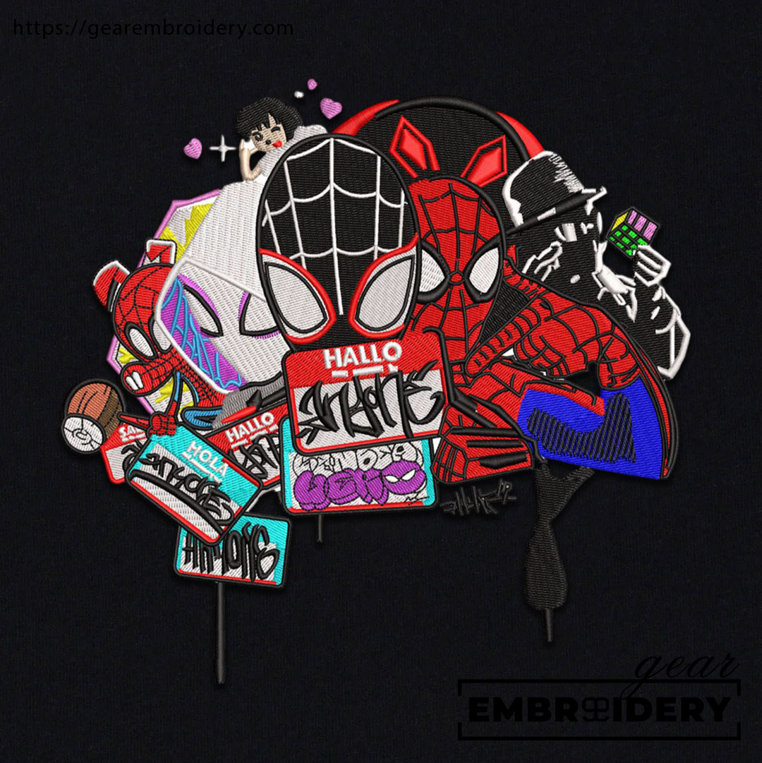 Spiderman multiverse spiderman superhero Embroidered Personalized Embroidered T Shirt Sweatshirt Hoodie Clothing SPH061