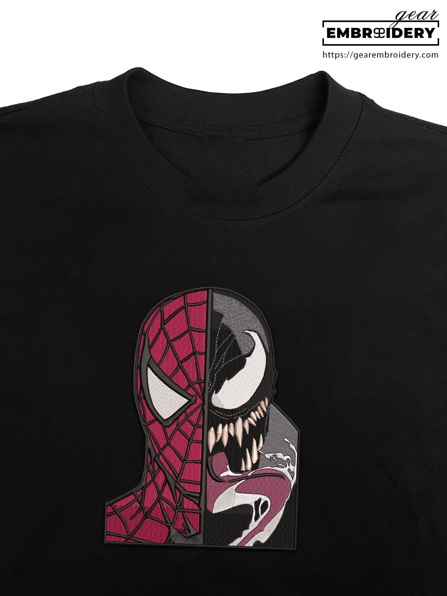 Spiderman x venom spiderman superhero Embroidered Personalized Embroidered T Shirt Sweatshirt Hoodie Clothing SPH071