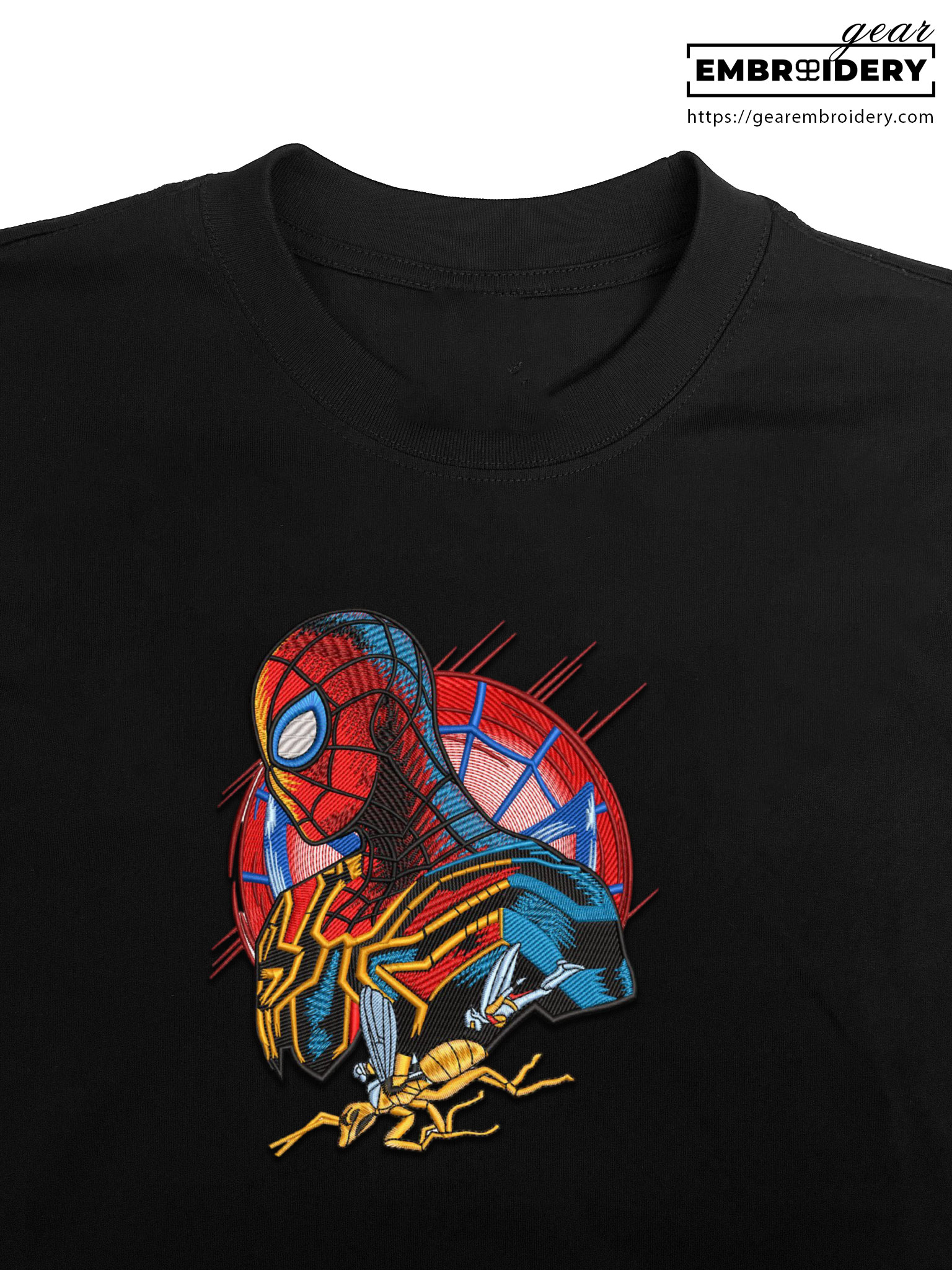 Spiderman x wasp spiderman superhero Embroidered Personalized Embroidered T Shirt Sweatshirt Hoodie Clothing SPH073