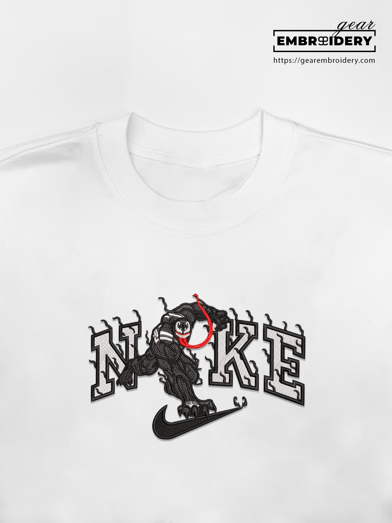 Venom nike venom superhero Embroidered Personalized Embroidered T Shirt Sweatshirt Hoodie Clothing SPH083