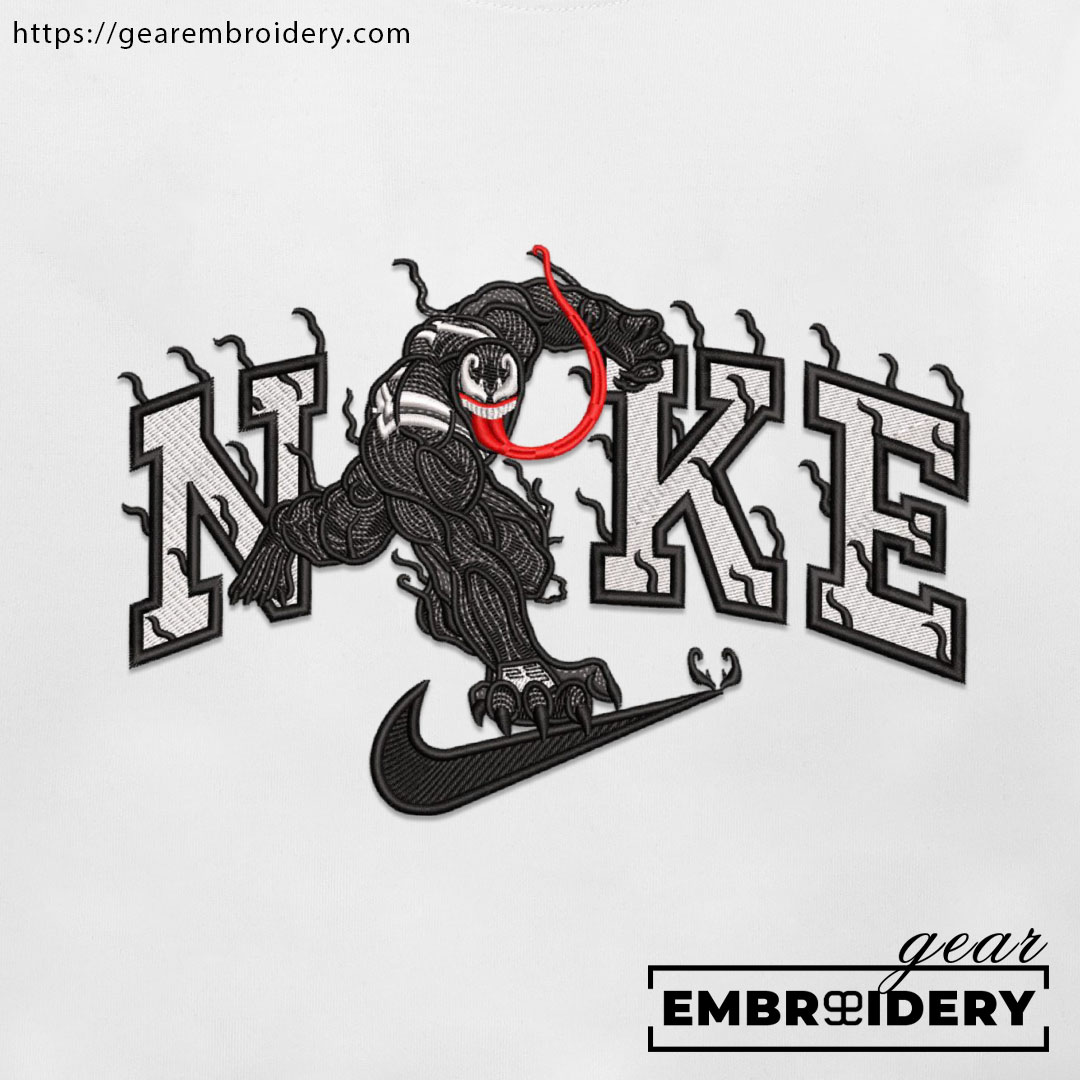 Venom nike venom superhero Embroidered Personalized Embroidered T Shirt Sweatshirt Hoodie Clothing SPH083