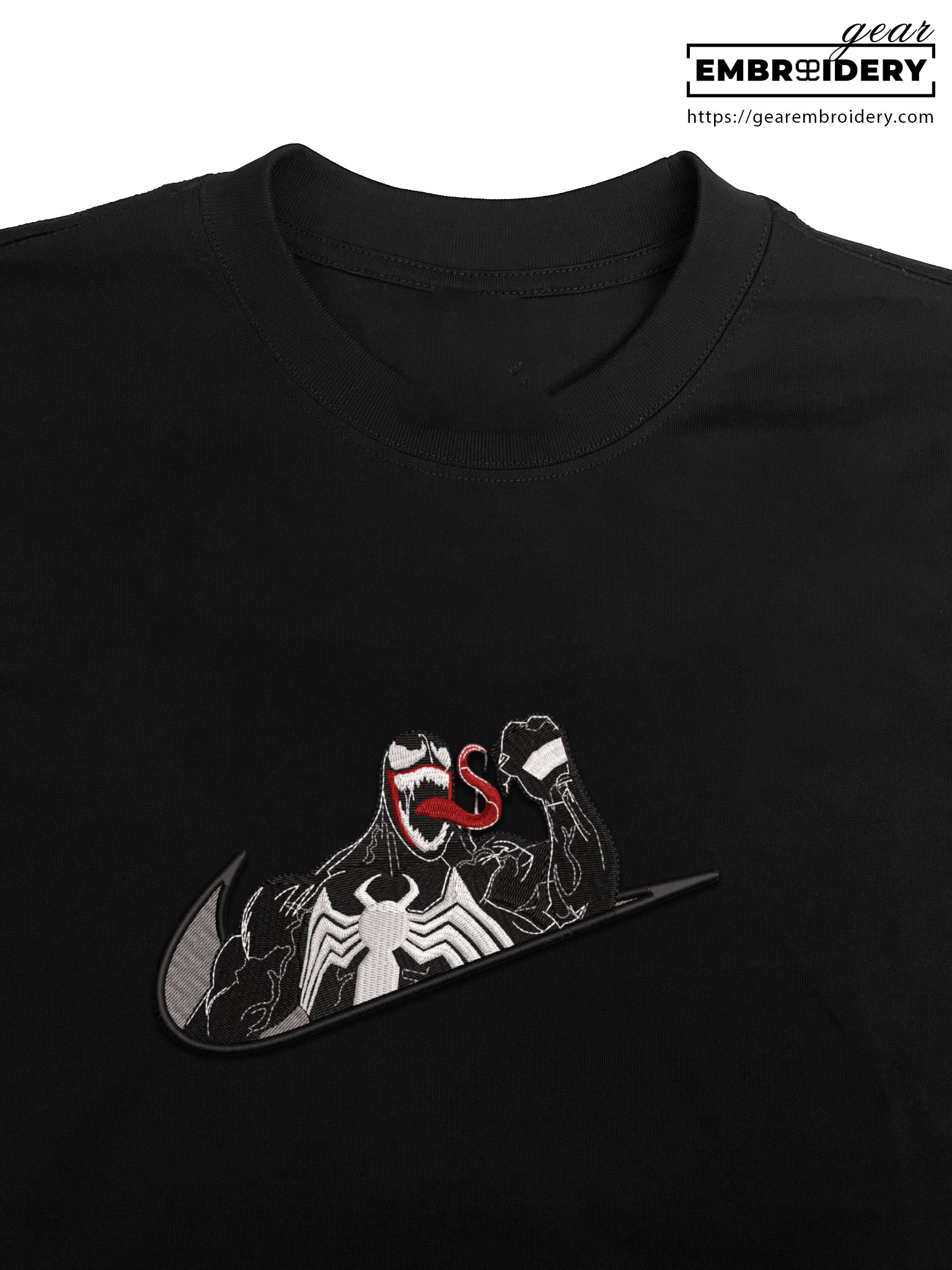 Venom swoosh venom superhero Embroidered Personalized Embroidered T Shirt Sweatshirt Hoodie Clothing SPH085