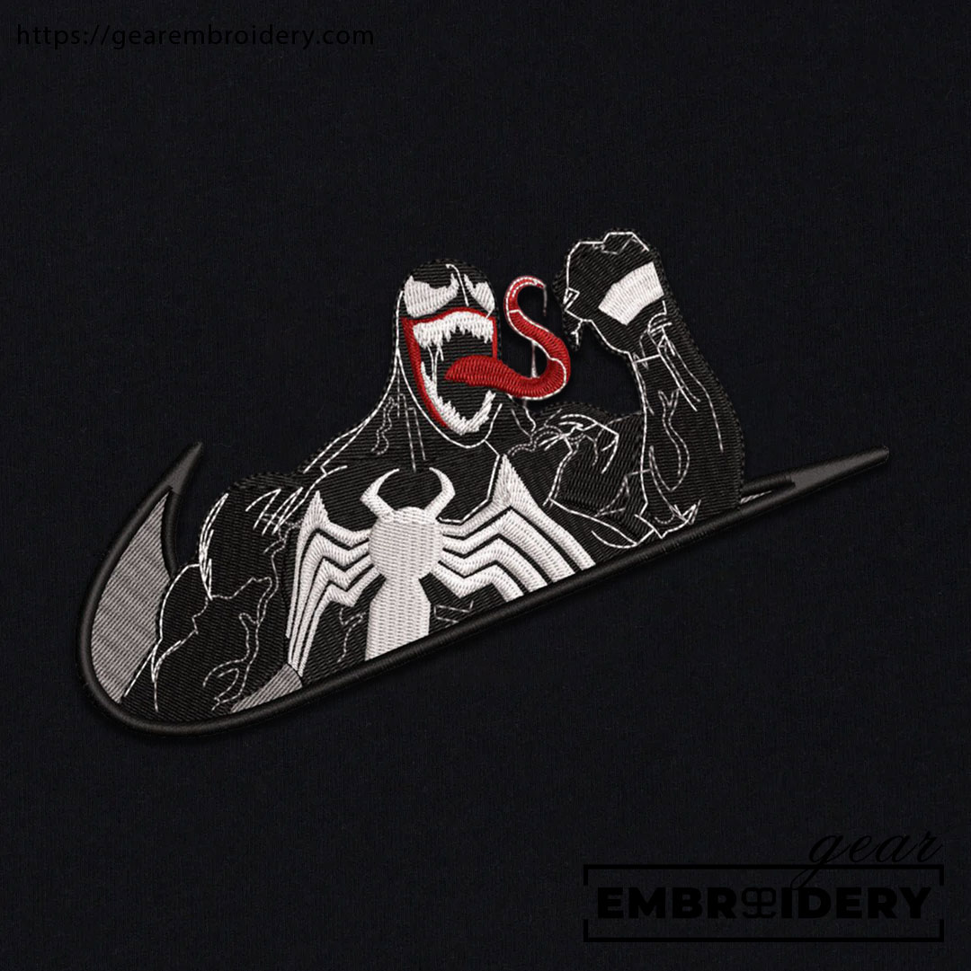 Venom swoosh venom superhero Embroidered Personalized Embroidered T Shirt Sweatshirt Hoodie Clothing SPH085