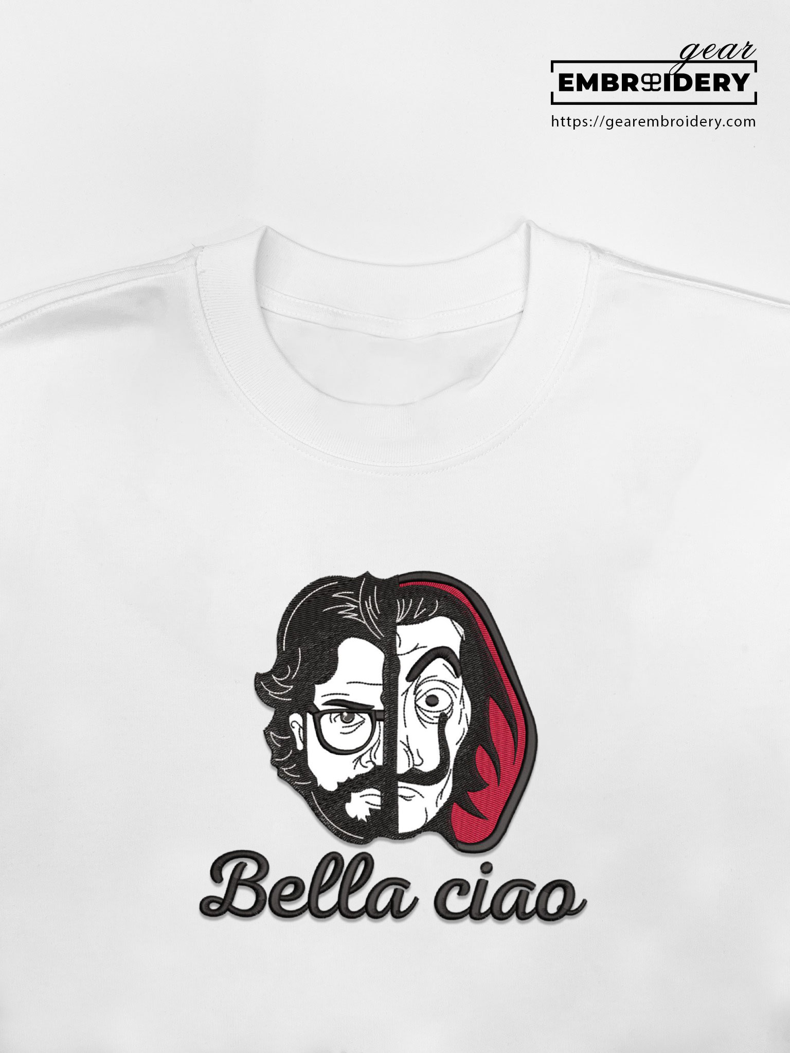 Bella ciao money heist Embroidered Personalized Embroidered T Shirt Sweatshirt Hoodie Clothing MS005