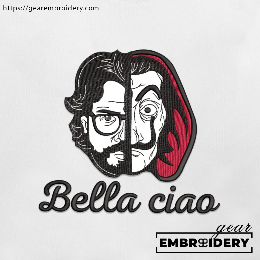 Bella ciao money heist Embroidered Personalized Embroidered T Shirt Sweatshirt Hoodie Clothing MS005