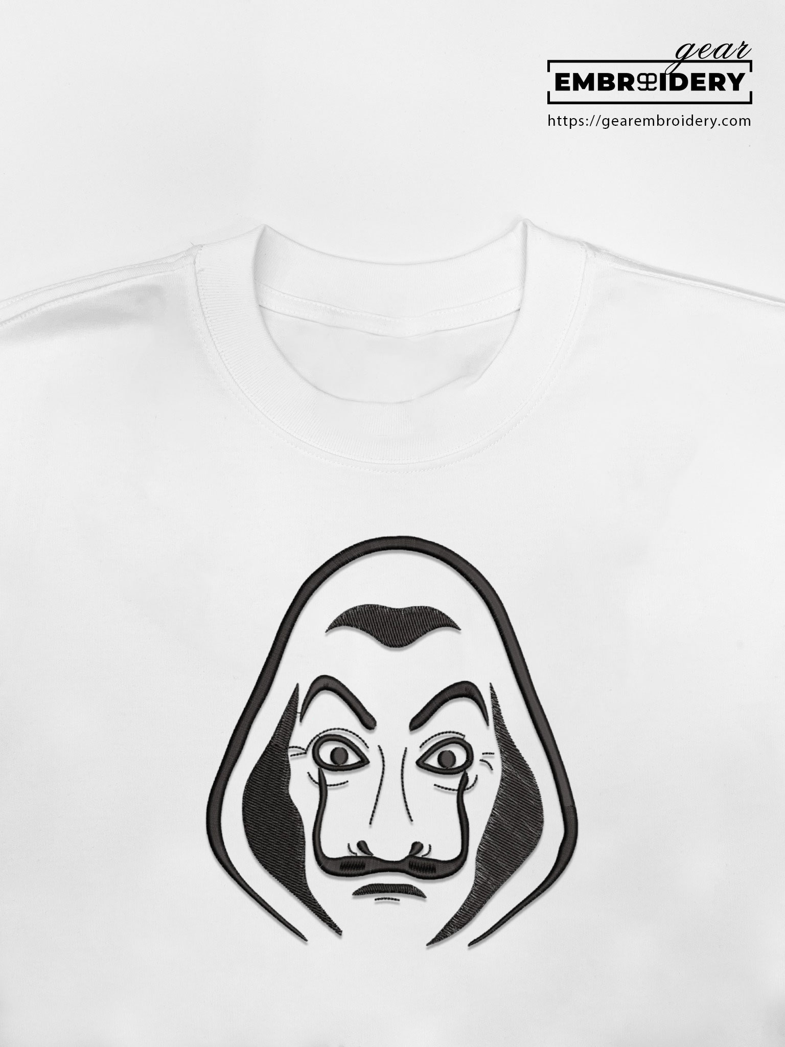 Dali mask money heist Embroidered Personalized Embroidered T Shirt Sweatshirt Hoodie Clothing MS008