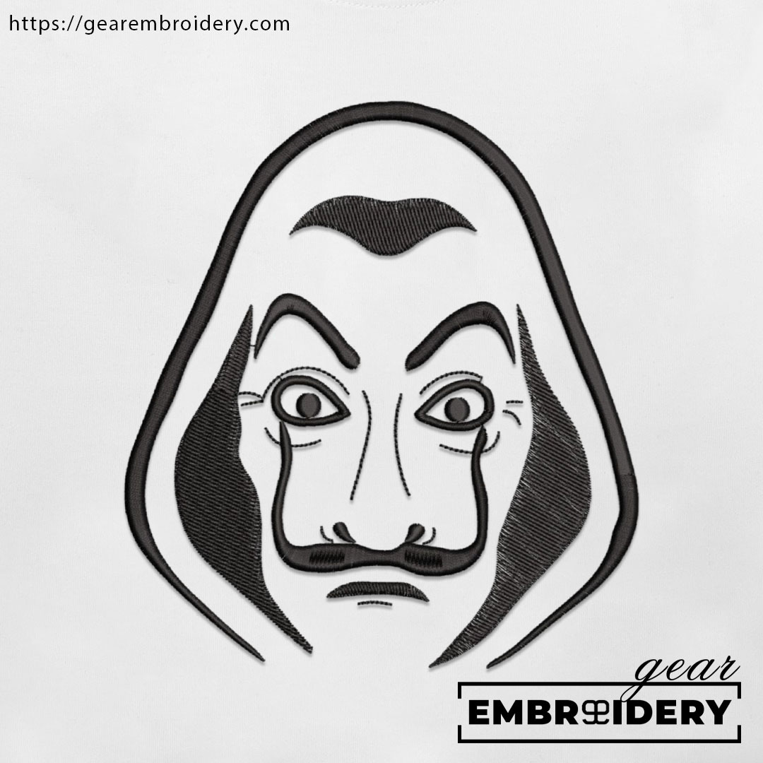 Dali mask money heist Embroidered Personalized Embroidered T Shirt Sweatshirt Hoodie Clothing MS008