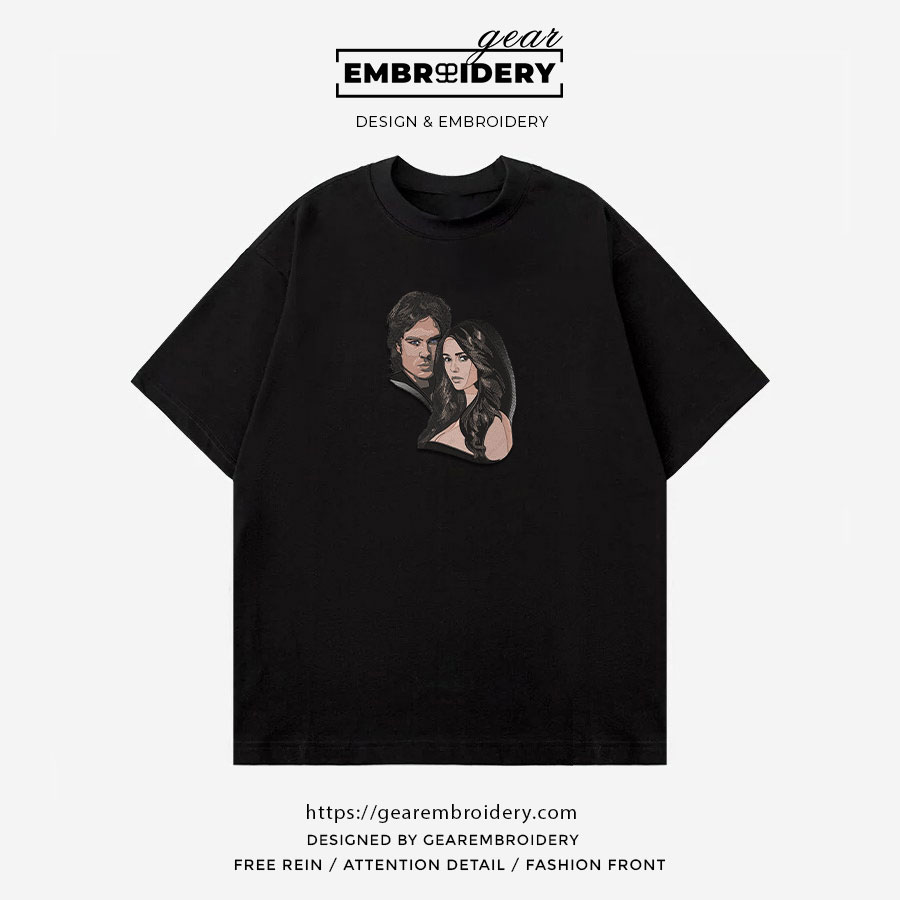 Elena damon the vampire diaries Embroidered Personalized Embroidered T Shirt Sweatshirt Hoodie Clothing MS014