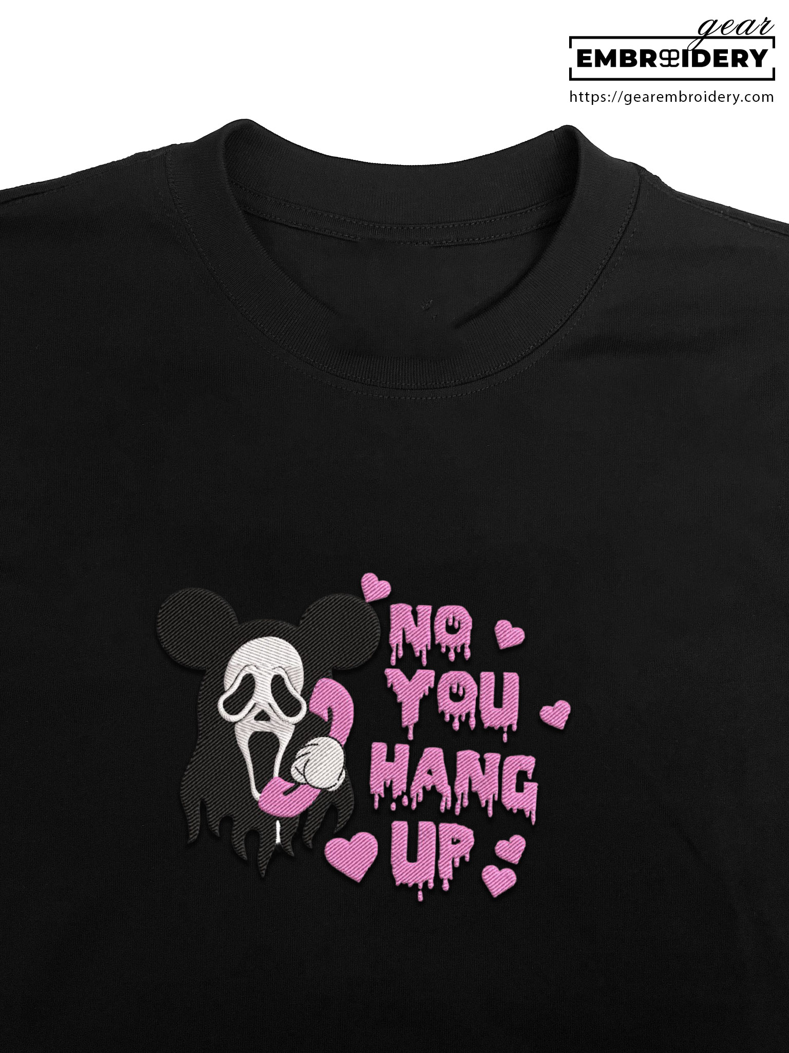 Ghostface hang up scream Embroidered Personalized Embroidered T Shirt Sweatshirt Hoodie Clothing MS020