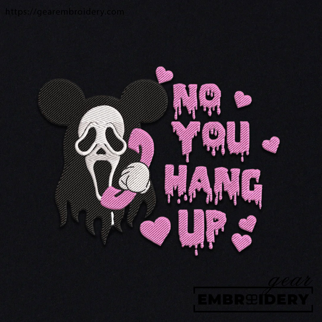 Ghostface hang up scream Embroidered Personalized Embroidered T Shirt Sweatshirt Hoodie Clothing MS020