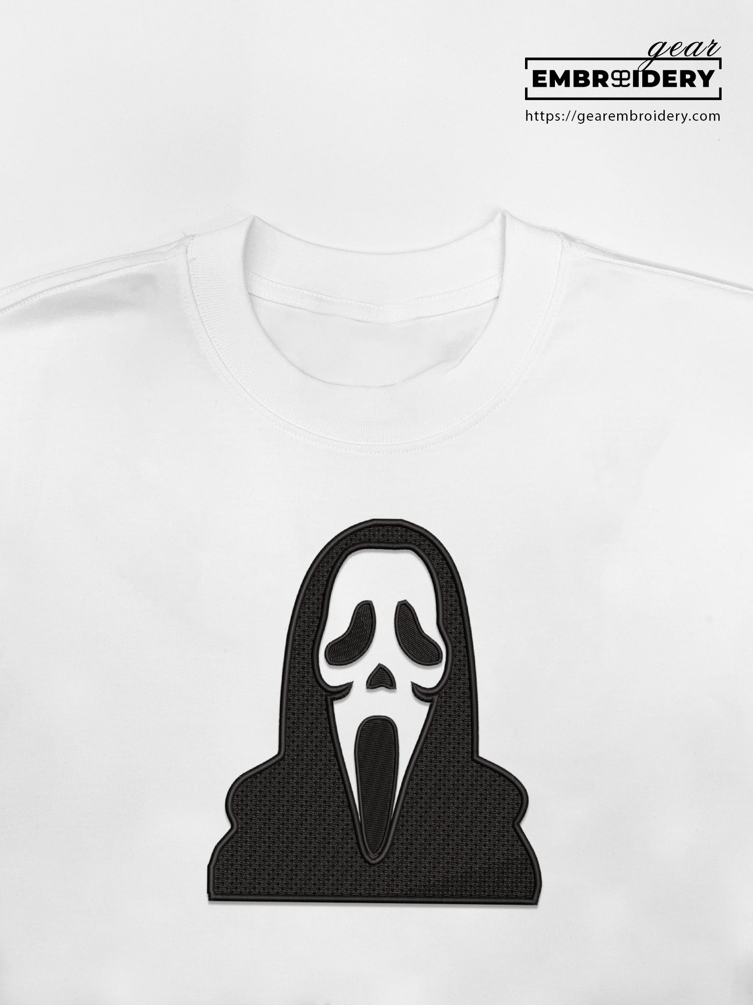 Ghostface scream Embroidered Personalized Embroidered T Shirt Sweatshirt Hoodie Clothing MS019